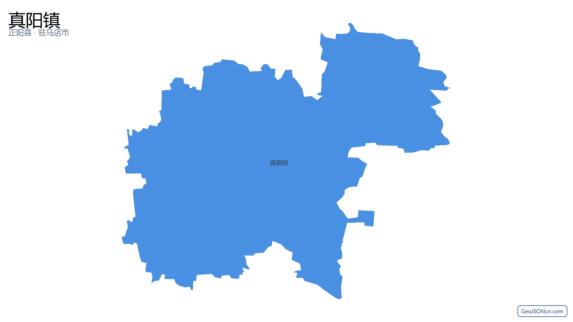 真阳镇行政区划边界地图（正阳县·驻马店市）,提供GeoJSON、SHP矢量边界数据下载及高清地图大图(PNG/JPG) - GeoJSONcn.com