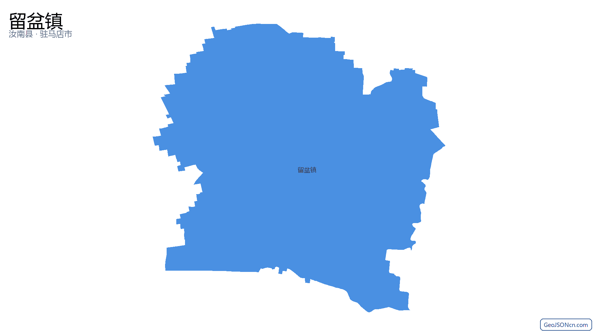 留盆镇行政区划边界地图（汝南县·驻马店市）,提供GeoJSON、SHP矢量边界数据下载及高清地图大图(PNG/JPG) - GeoJSONcn.com