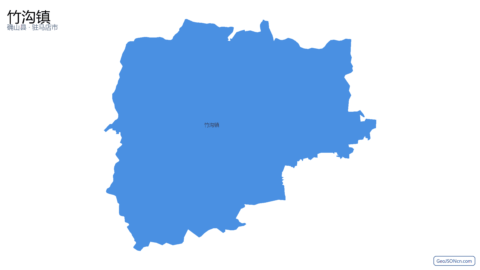 竹沟镇行政区划边界地图（确山县·驻马店市）,提供GeoJSON、SHP矢量边界数据下载及高清地图大图(PNG/JPG) - GeoJSONcn.com