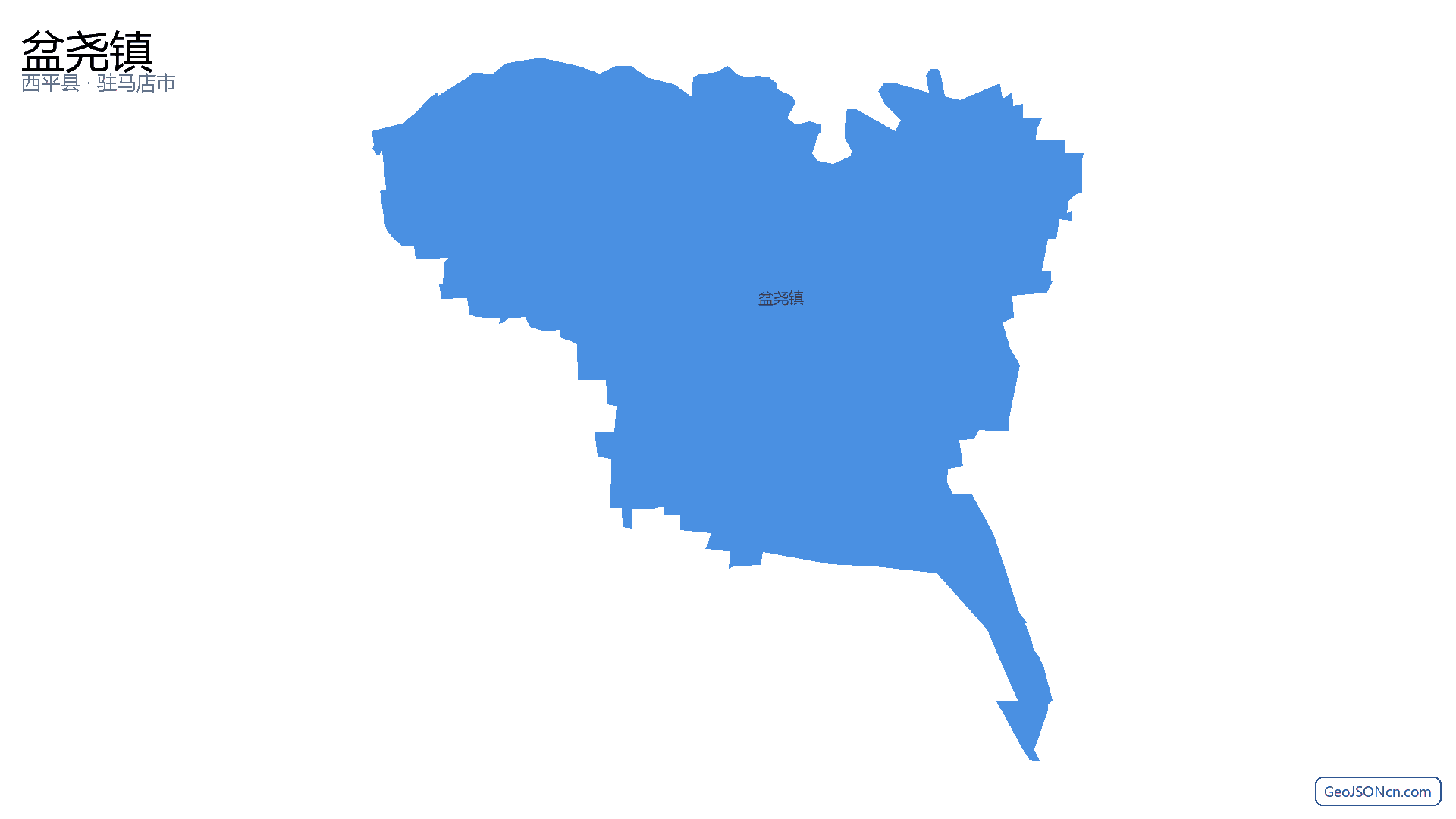 盆尧镇行政区划边界地图(西平县·驻马店市),提供GeoJSON、SHP矢量边界数据下载及高清地图大图(PNG/JPG) - GeoJSONcn.com
