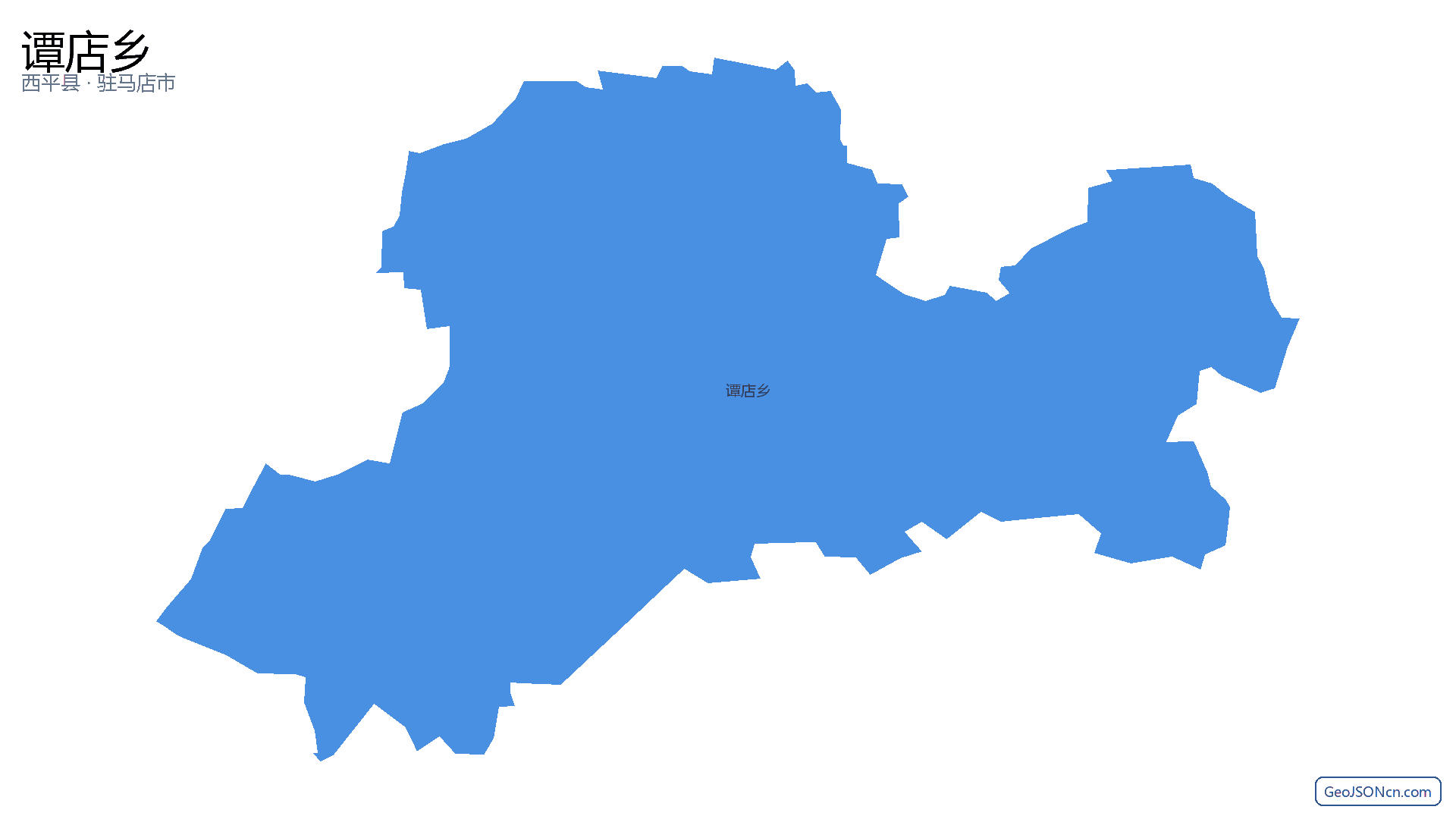 谭店乡行政区划边界地图（西平县·驻马店市）,提供GeoJSON、SHP矢量边界数据下载及高清地图大图(PNG/JPG) - GeoJSONcn.com