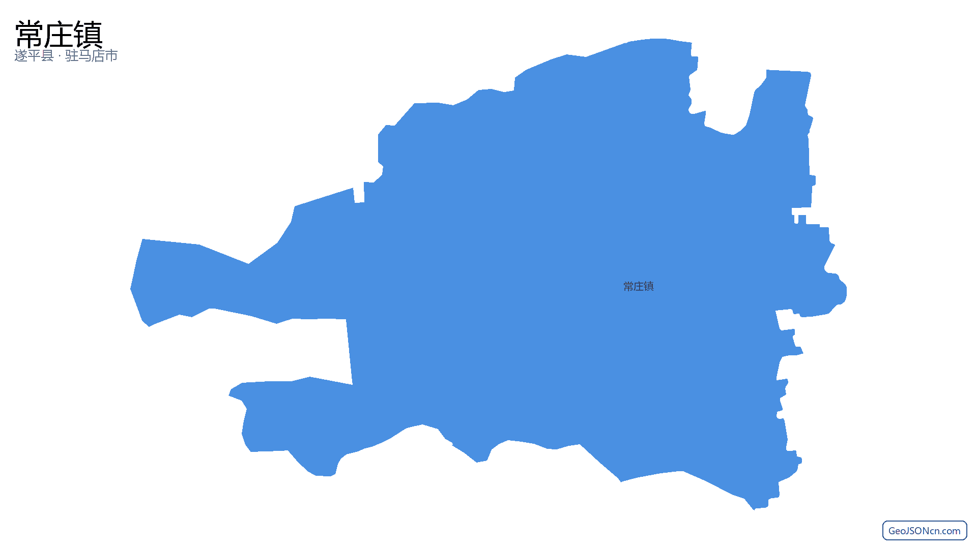 常庄镇行政区划边界地图(遂平县·驻马店市),提供GeoJSON、SHP矢量边界数据下载及高清地图大图(PNG/JPG) - GeoJSONcn.com