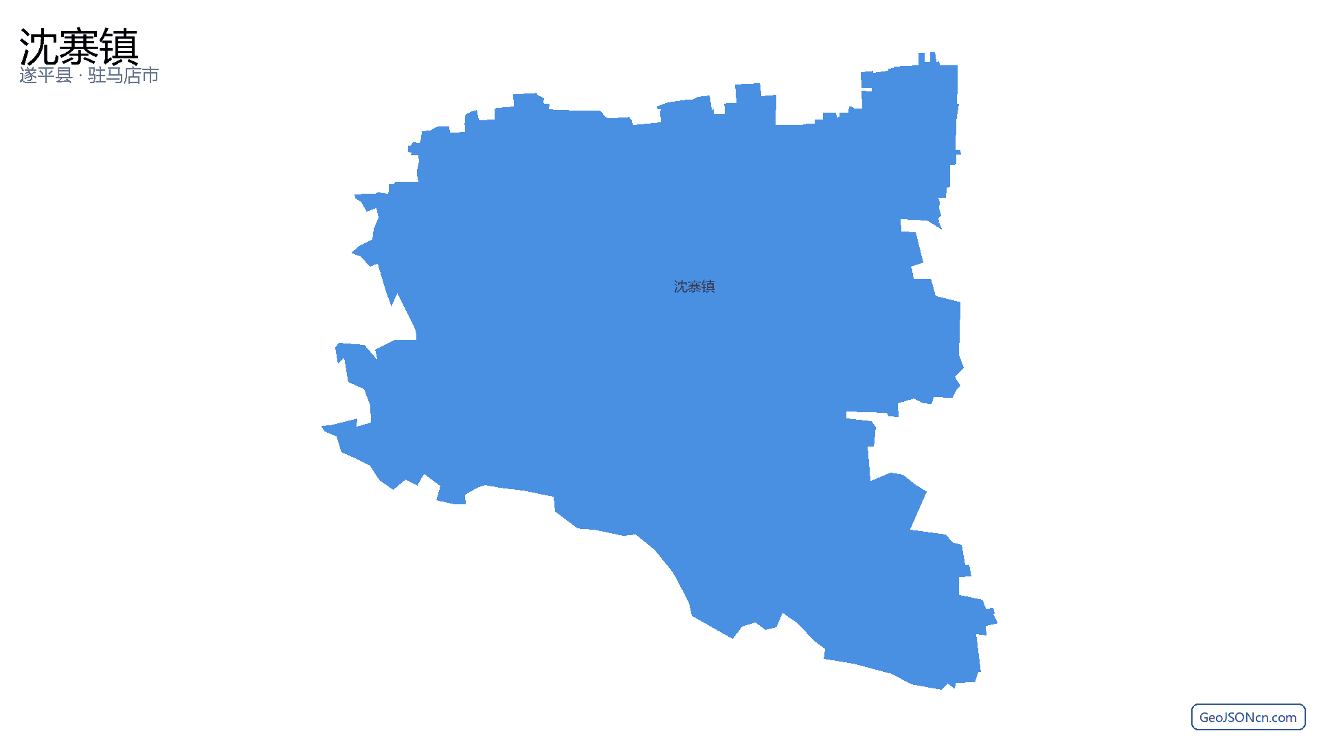沈寨镇行政区划边界地图(遂平县·驻马店市),提供GeoJSON、SHP矢量边界数据下载及高清地图大图(PNG/JPG) - GeoJSONcn.com
