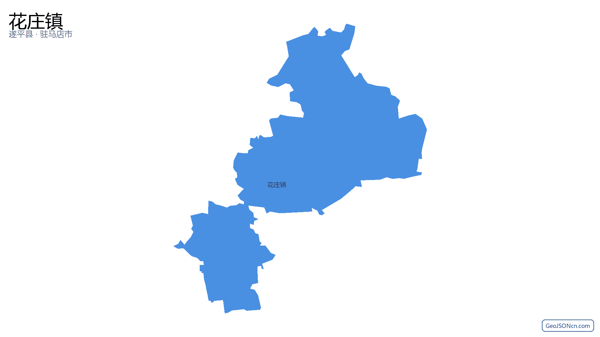 花庄镇行政区划边界地图(遂平县·驻马店市),提供GeoJSON、SHP矢量边界数据下载及高清地图大图(PNG/JPG) - GeoJSONcn.com