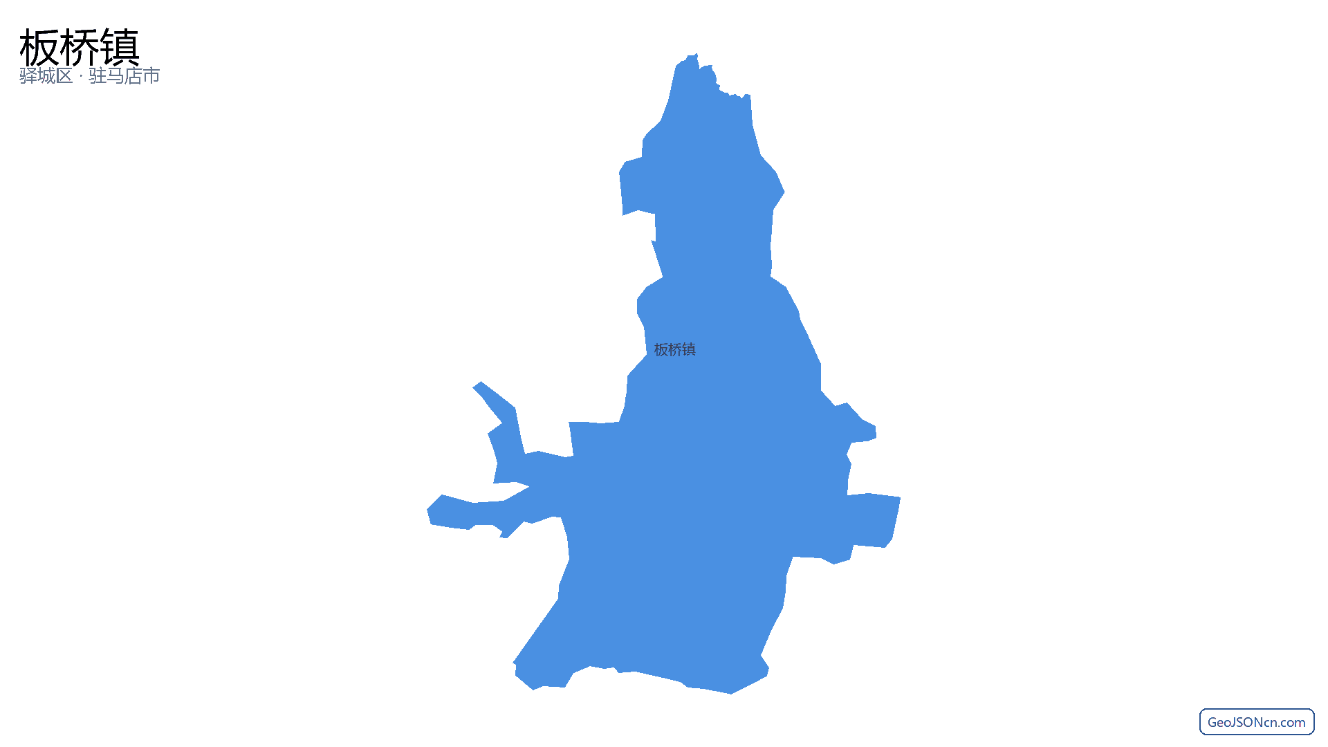 板桥镇行政区划边界地图（驿城区·驻马店市）,提供GeoJSON、SHP矢量边界数据下载及高清地图大图(PNG/JPG) - GeoJSONcn.com