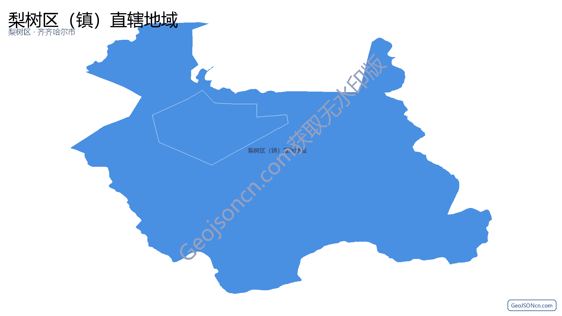 梨树区（镇）直辖地域行政区划边界地图（梨树区·鸡西市）,提供GeoJSON、SHP矢量边界数据下载及高清地图大图(PNG/JPG) - GeoJSONcn.com