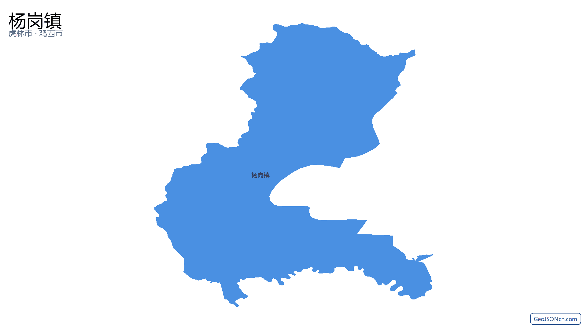 杨岗镇行政区划边界地图（虎林市·鸡西市）,提供GeoJSON、SHP矢量边界数据下载及高清地图大图(PNG/JPG) - GeoJSONcn.com