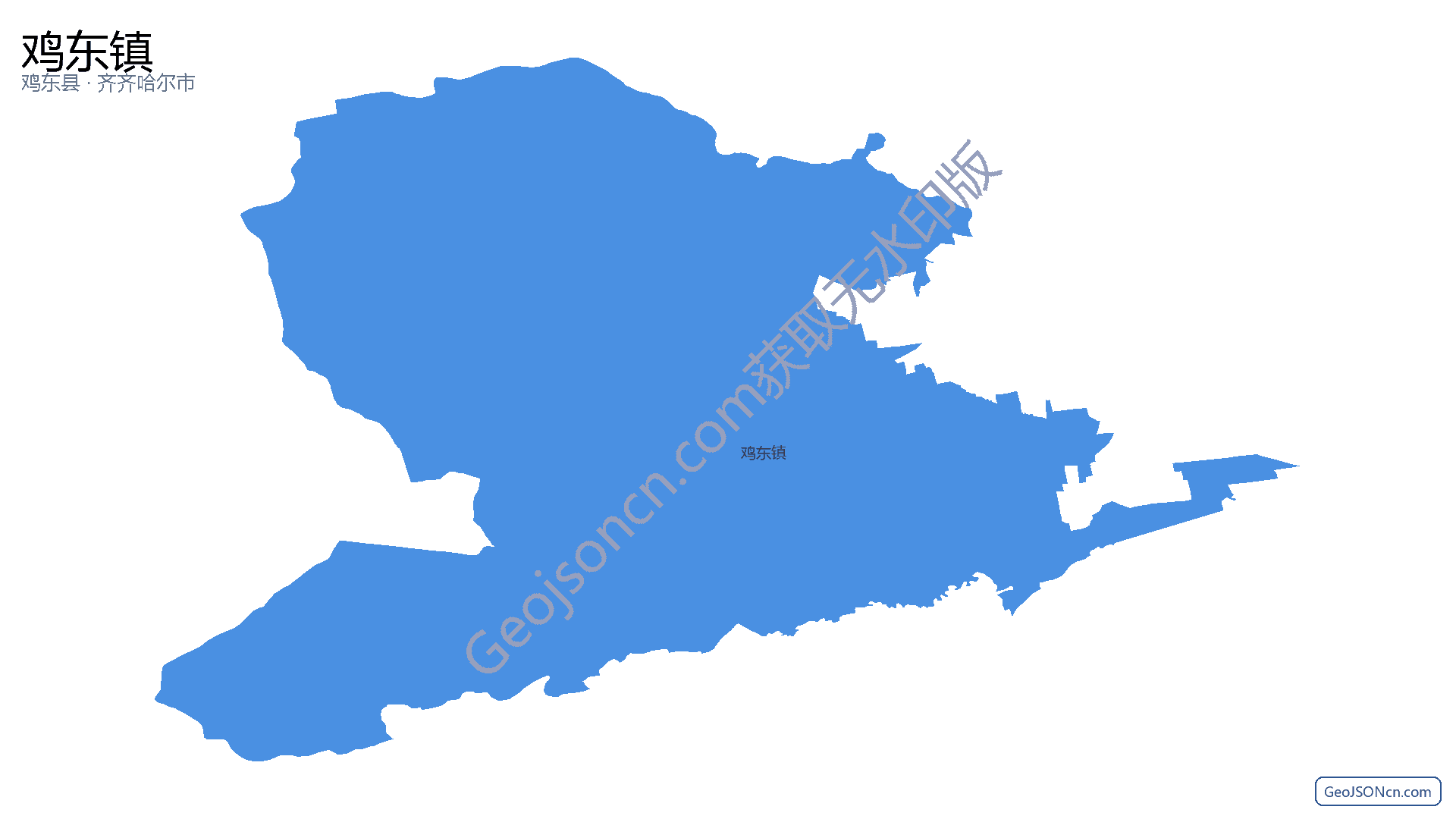 鸡东镇行政区划边界地图（鸡东县·鸡西市）,提供GeoJSON、SHP矢量边界数据下载及高清地图大图(PNG/JPG) - GeoJSONcn.com