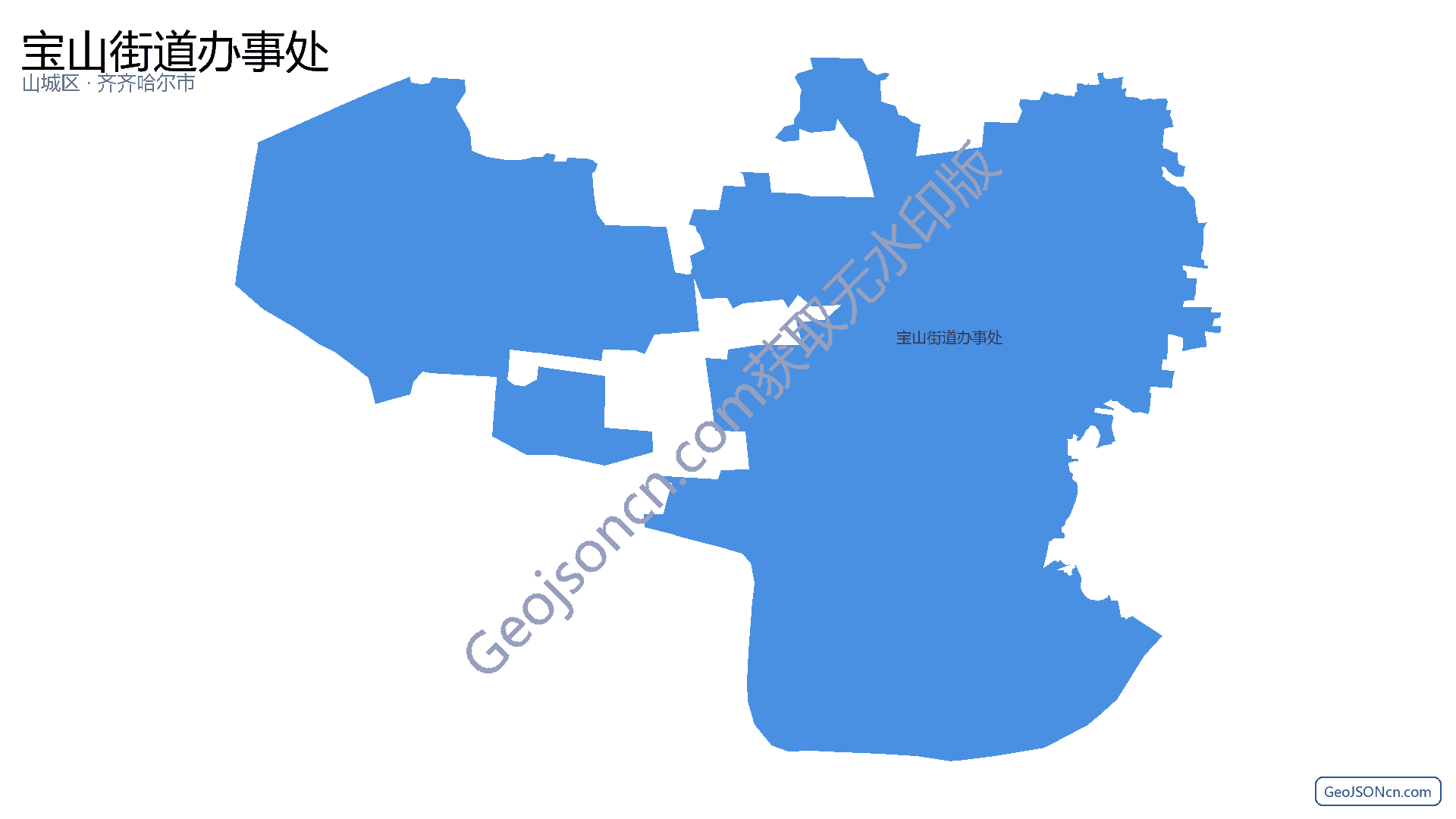 宝山街道办事处行政区划边界地图（山城区·鹤壁市）,提供GeoJSON、SHP矢量边界数据下载及高清地图大图(PNG/JPG) - GeoJSONcn.com