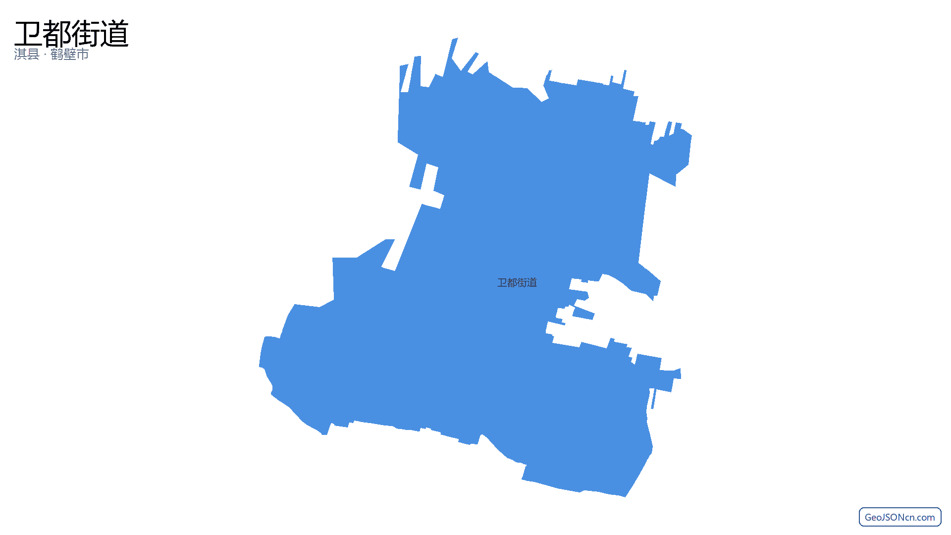 卫都街道行政区划边界地图（淇县·鹤壁市）,提供GeoJSON、SHP矢量边界数据下载及高清地图大图(PNG/JPG) - GeoJSONcn.com
