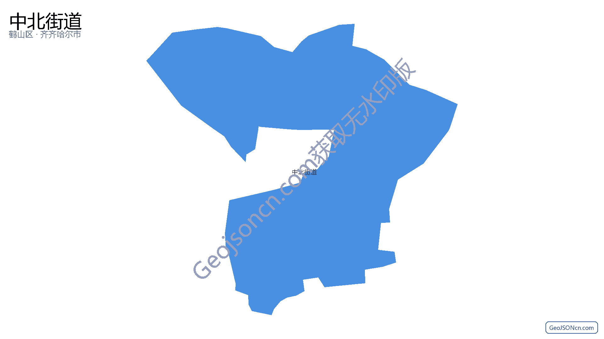 中北街道行政区划边界地图(鹤山区·鹤壁市),提供GeoJSON、SHP矢量边界数据下载及高清地图大图(PNG/JPG) - GeoJSONcn.com
