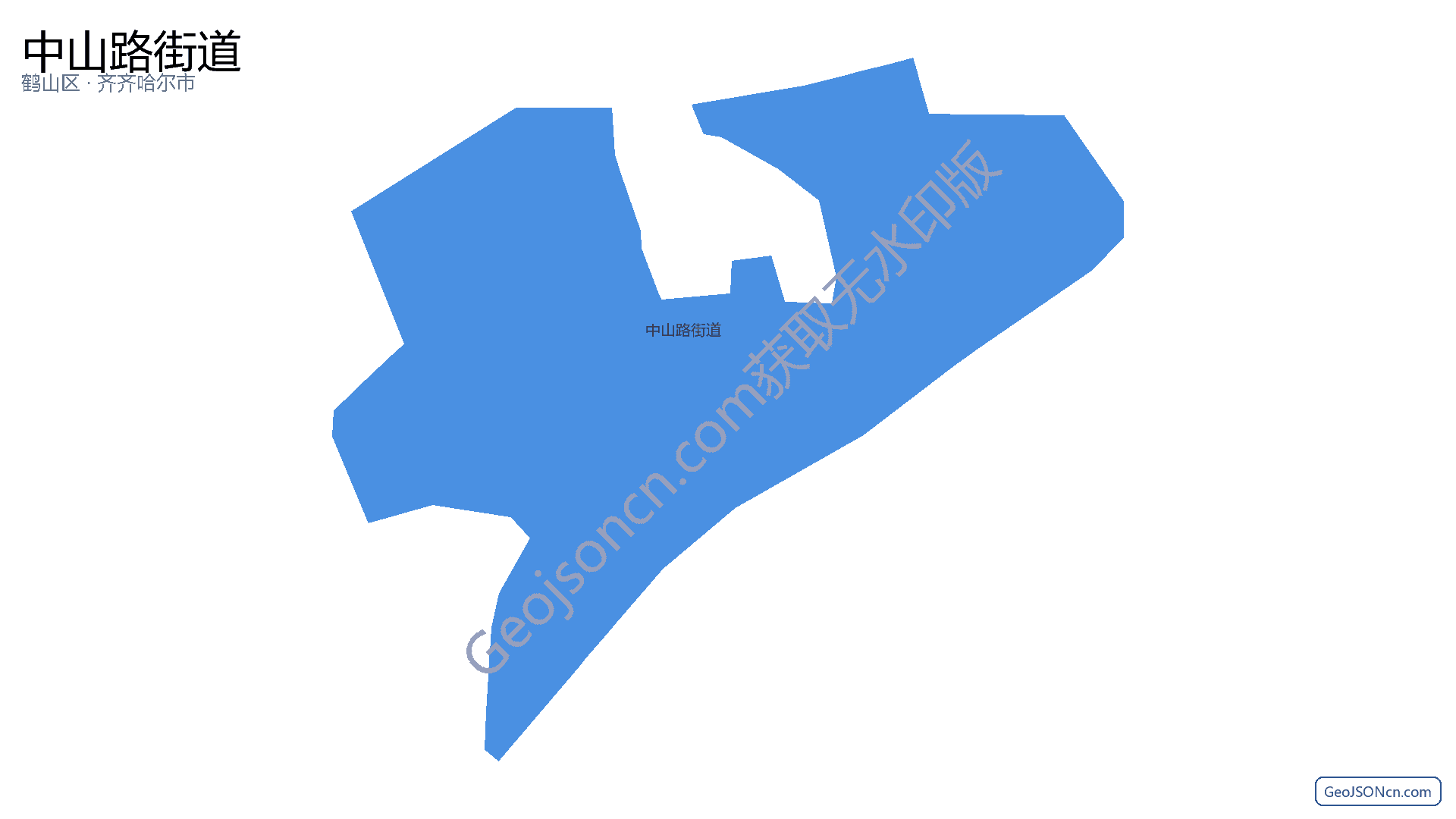 中山路街道行政区划边界地图(鹤山区·鹤壁市),提供GeoJSON、SHP矢量边界数据下载及高清地图大图(PNG/JPG) - GeoJSONcn.com