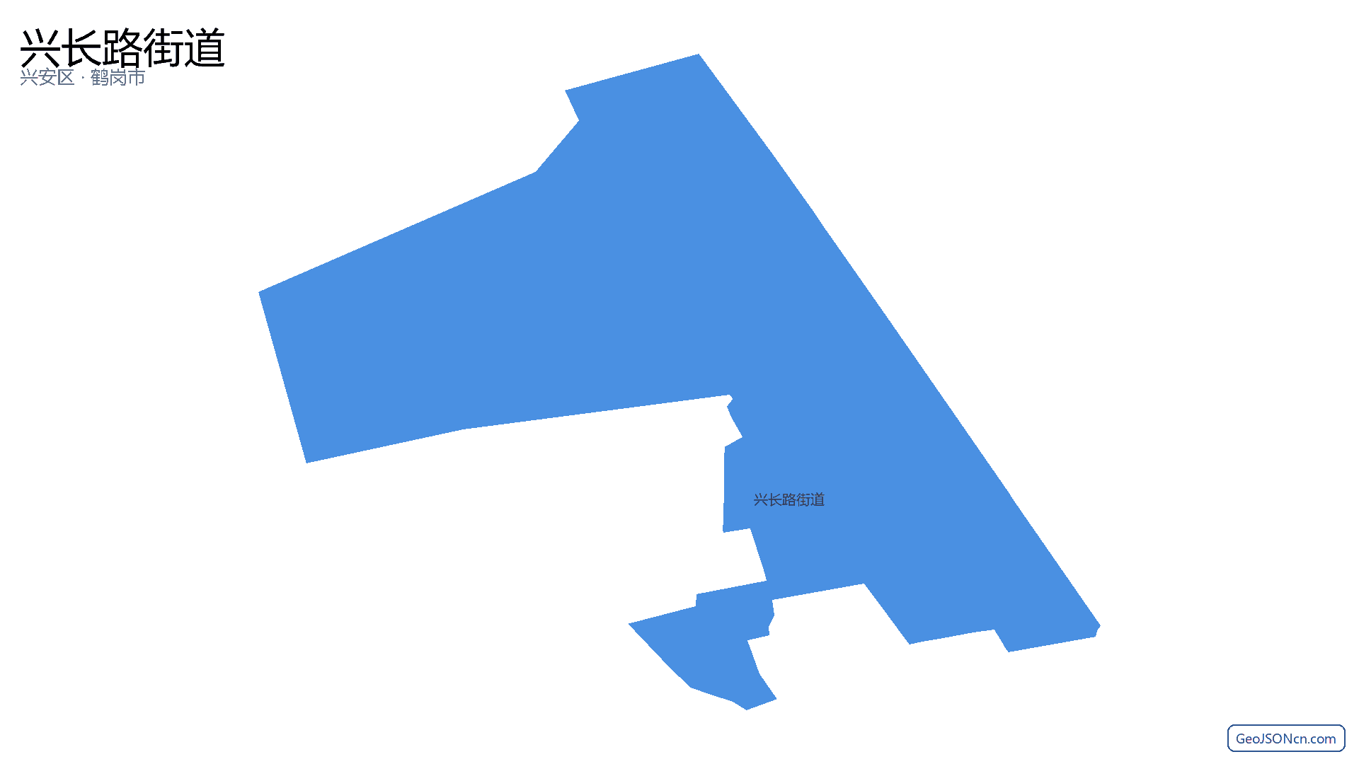 兴长路街道行政区划边界地图（兴安区·鹤岗市）,提供GeoJSON、SHP矢量边界数据下载及高清地图大图(PNG/JPG) - GeoJSONcn.com