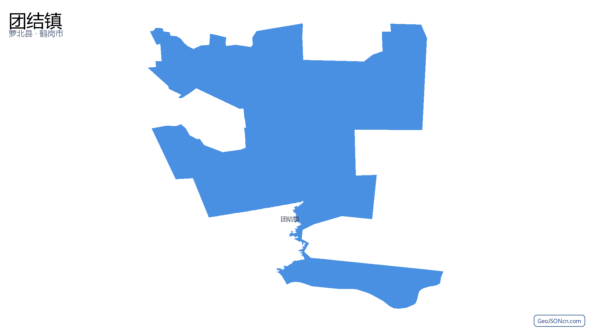 团结镇行政区划边界地图（萝北县·鹤岗市）,提供GeoJSON、SHP矢量边界数据下载及高清地图大图(PNG/JPG) - GeoJSONcn.com
