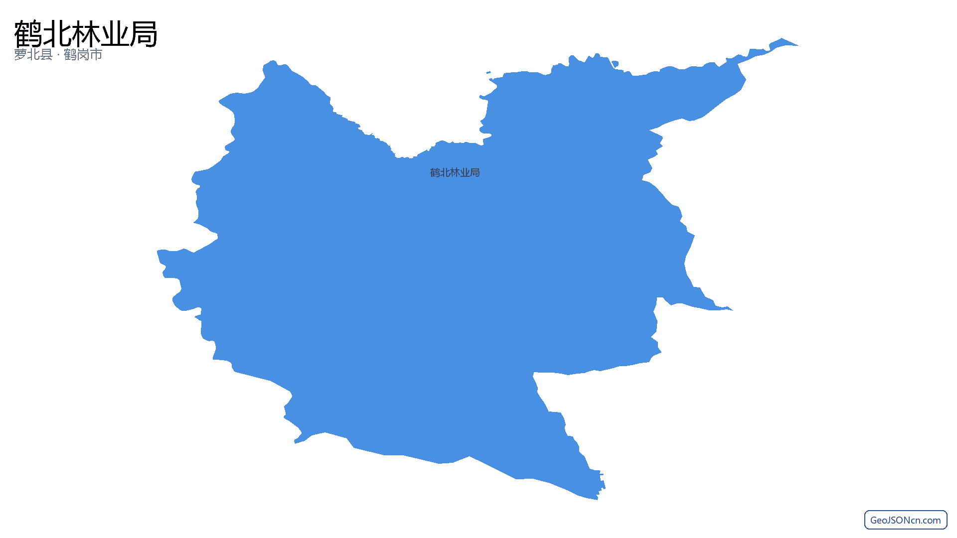 鹤北林业局行政区划边界地图（萝北县·鹤岗市）,提供GeoJSON、SHP矢量边界数据下载及高清地图大图(PNG/JPG) - GeoJSONcn.com