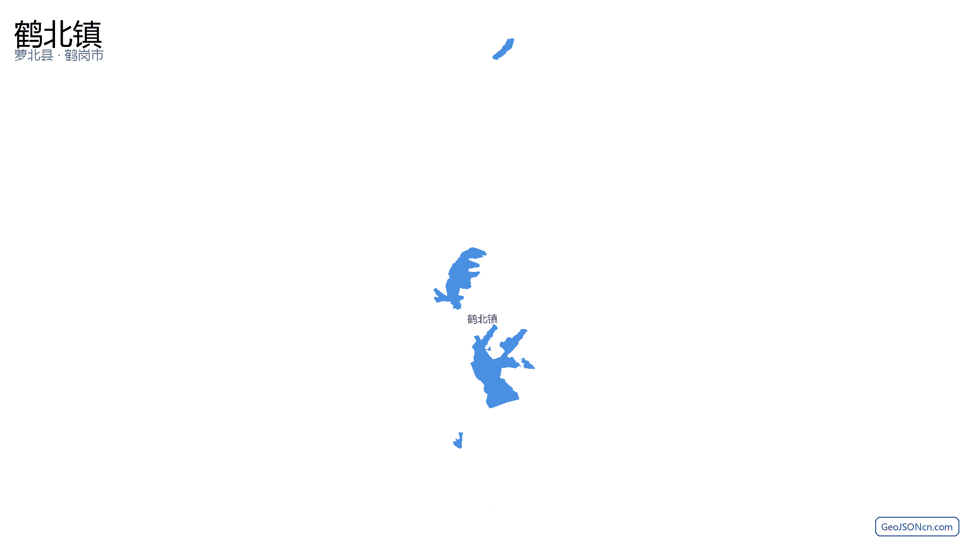 鹤北镇行政区划边界地图（萝北县·鹤岗市）,提供GeoJSON、SHP矢量边界数据下载及高清地图大图(PNG/JPG) - GeoJSONcn.com