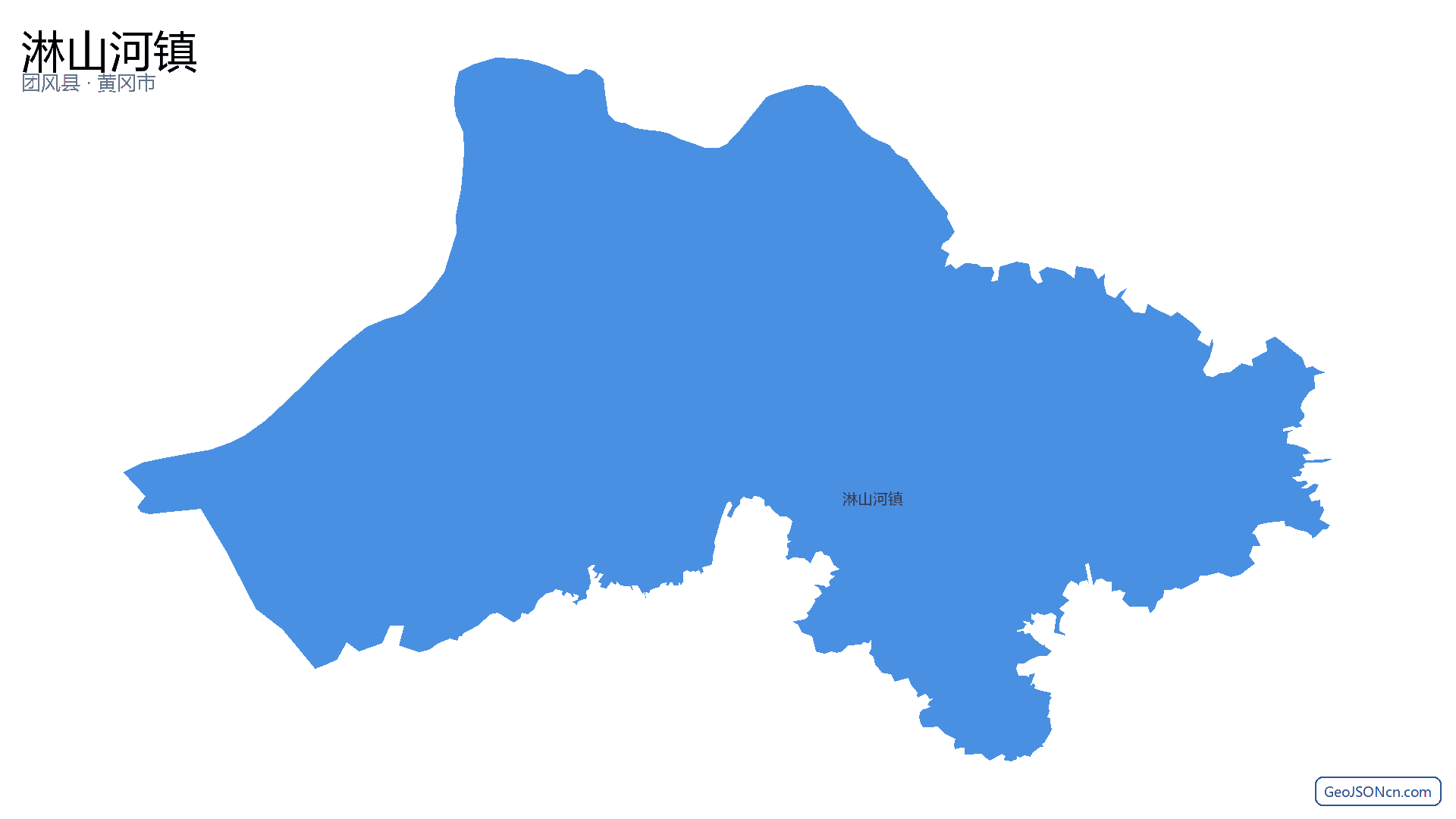 淋山河镇行政区划边界地图(团风县·黄冈市),提供GeoJSON、SHP矢量边界数据下载及高清地图大图(PNG/JPG) - GeoJSONcn.com