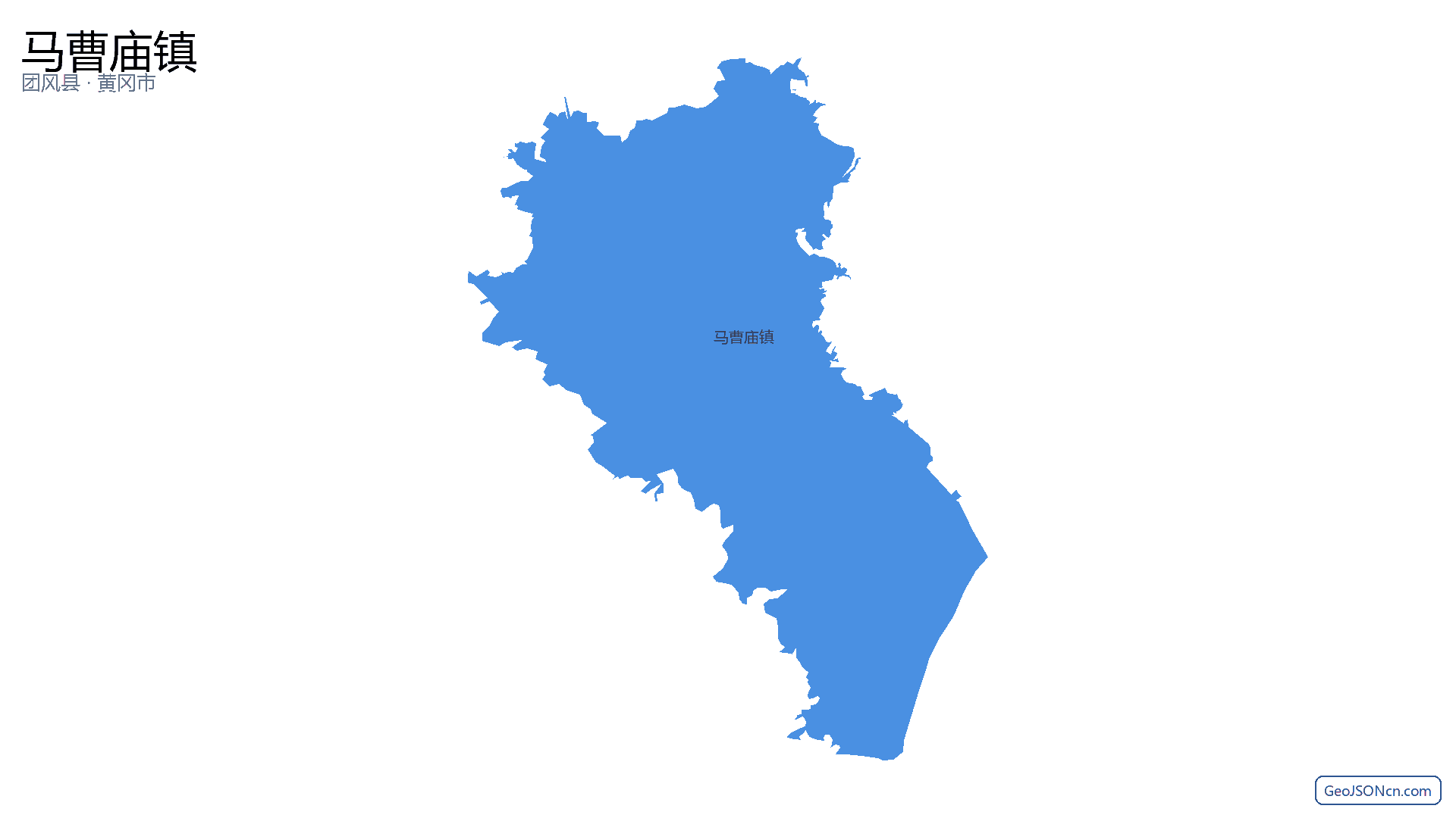 马曹庙镇行政区划边界地图（团风县·黄冈市）,提供GeoJSON、SHP矢量边界数据下载及高清地图大图(PNG/JPG) - GeoJSONcn.com