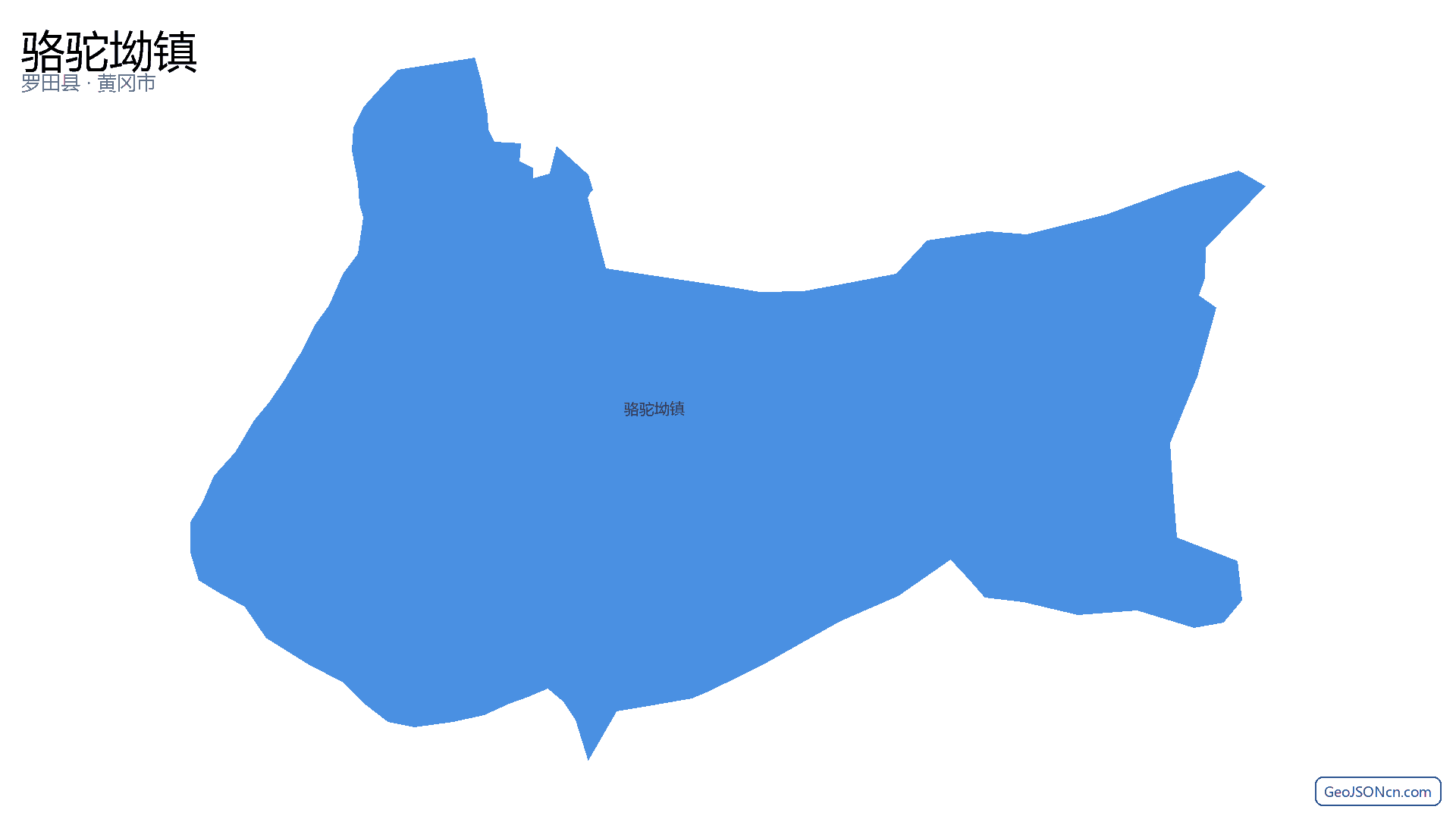 骆驼坳镇行政区划边界地图(罗田县·黄冈市),提供GeoJSON、SHP矢量边界数据下载及高清地图大图(PNG/JPG) - GeoJSONcn.com