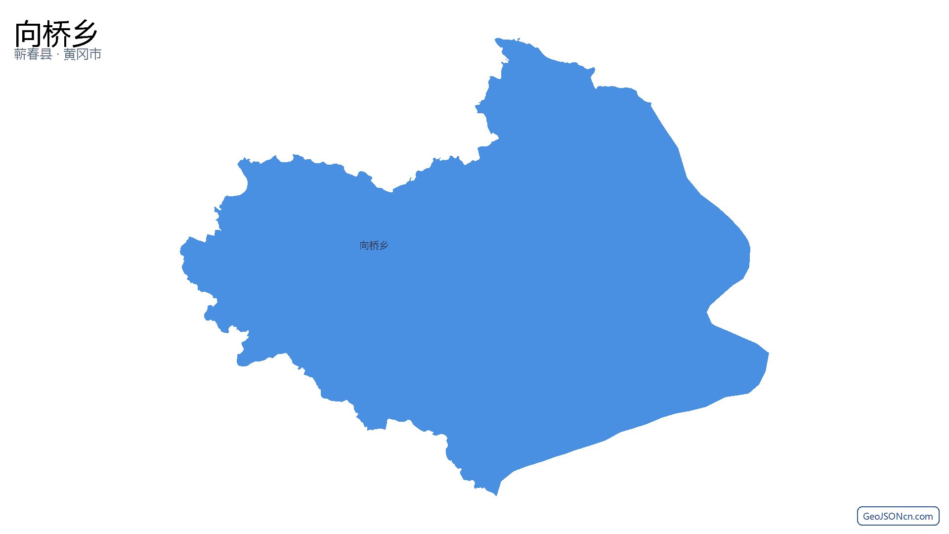 向桥乡行政区划边界地图（蕲春县·黄冈市）,提供GeoJSON、SHP矢量边界数据下载及高清地图大图(PNG/JPG) - GeoJSONcn.com