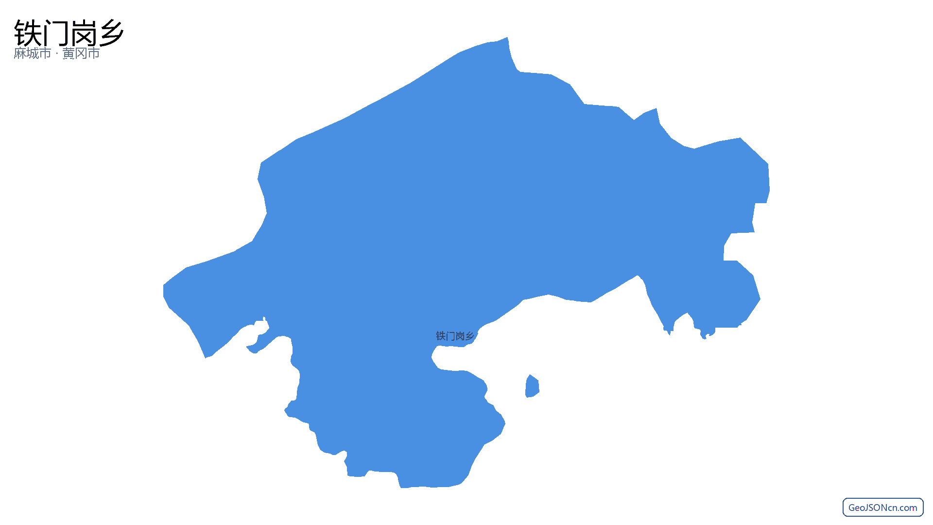 铁门岗乡行政区划边界地图（麻城市·黄冈市）,提供GeoJSON、SHP矢量边界数据下载及高清地图大图(PNG/JPG) - GeoJSONcn.com