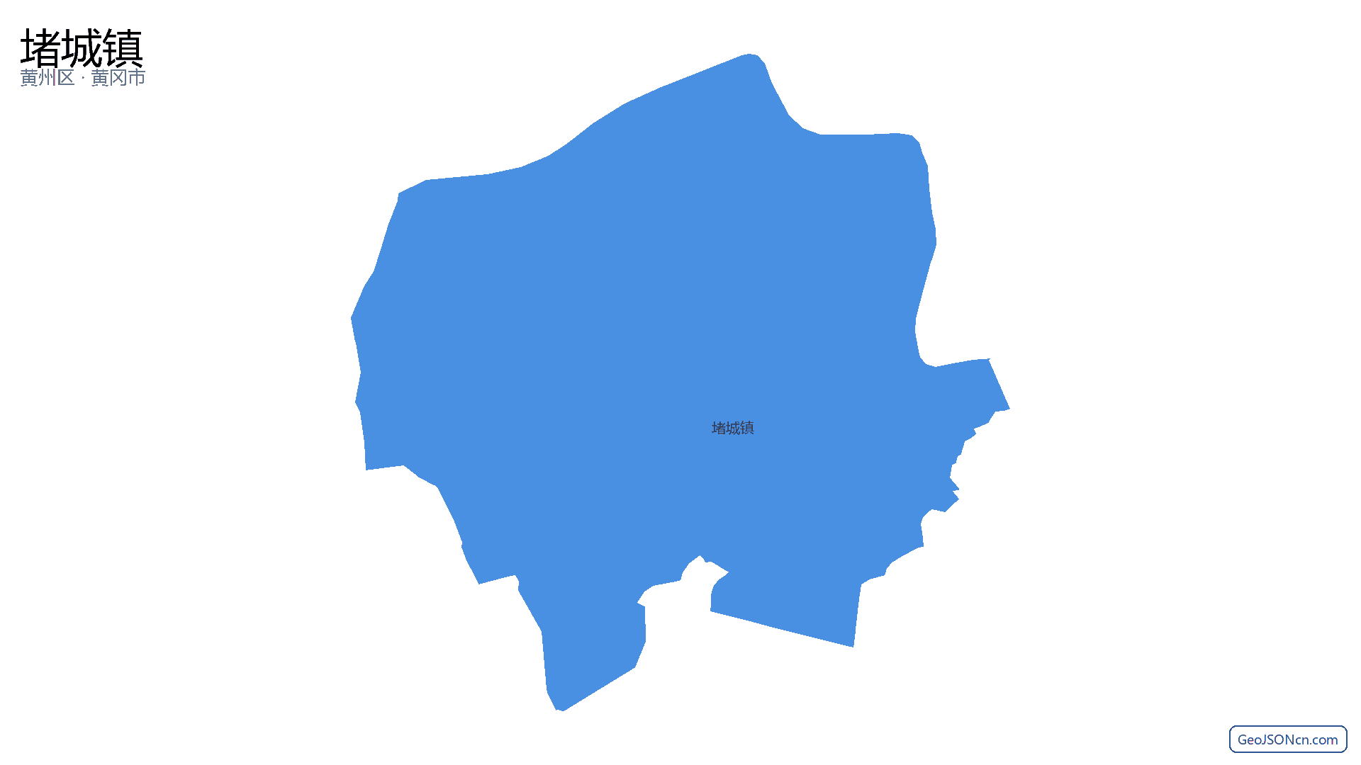堵城镇行政区划边界地图（黄州区·黄冈市）,提供GeoJSON、SHP矢量边界数据下载及高清地图大图(PNG/JPG) - GeoJSONcn.com
