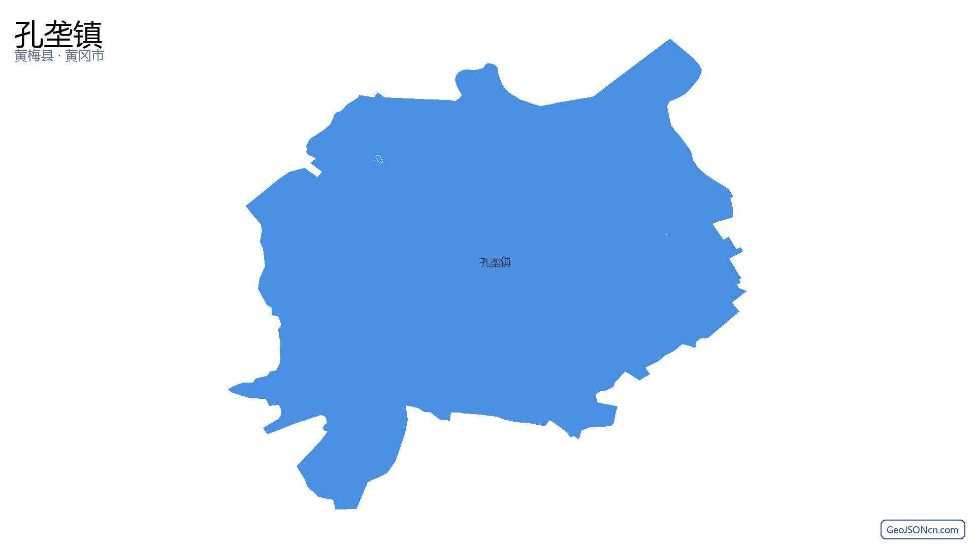 孔垄镇行政区划边界地图（黄梅县·黄冈市）,提供GeoJSON、SHP矢量边界数据下载及高清地图大图(PNG/JPG) - GeoJSONcn.com