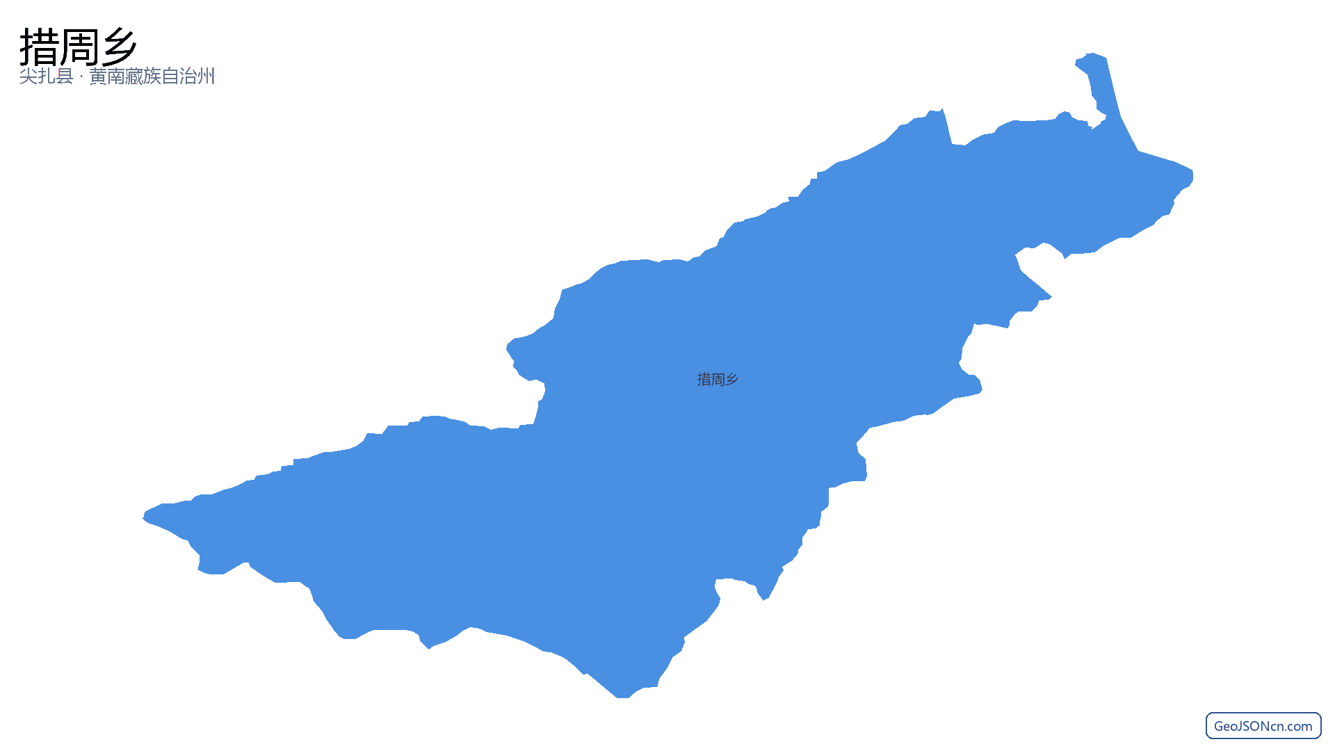 措周乡行政区划边界地图（尖扎县·黄南藏族自治州）,提供GeoJSON、SHP矢量边界数据下载及高清地图大图(PNG/JPG) - GeoJSONcn.com