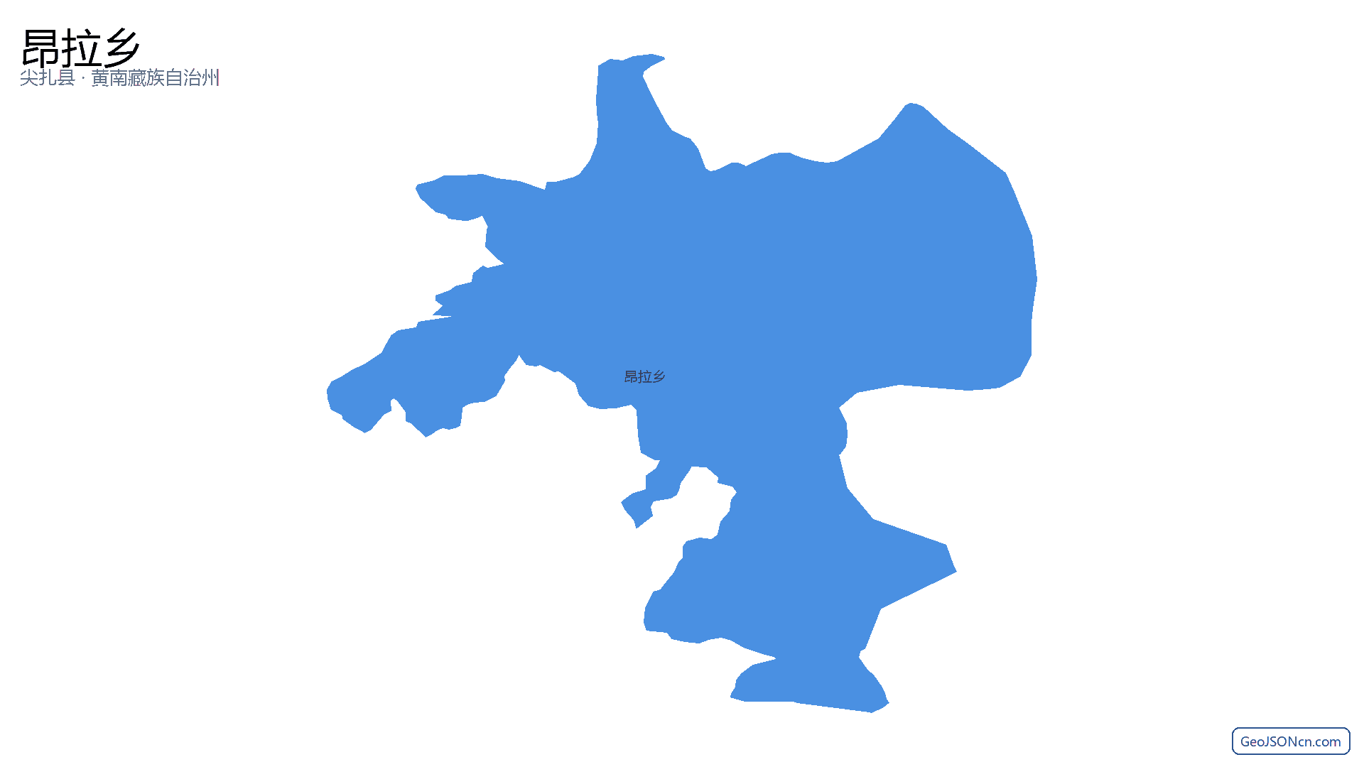 昂拉乡行政区划边界地图（尖扎县·黄南藏族自治州）,提供GeoJSON、SHP矢量边界数据下载及高清地图大图(PNG/JPG) - GeoJSONcn.com