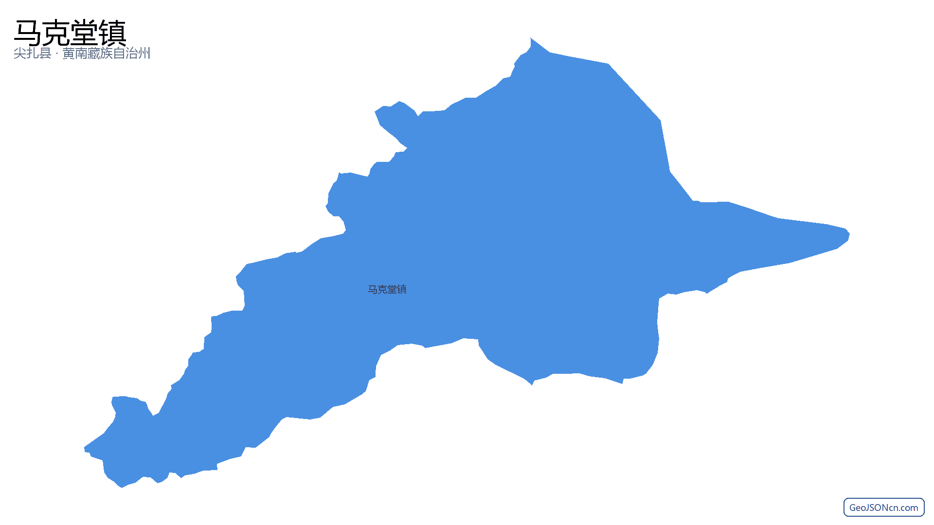 马克堂镇行政区划边界地图（尖扎县·黄南藏族自治州）,提供GeoJSON、SHP矢量边界数据下载及高清地图大图(PNG/JPG) - GeoJSONcn.com