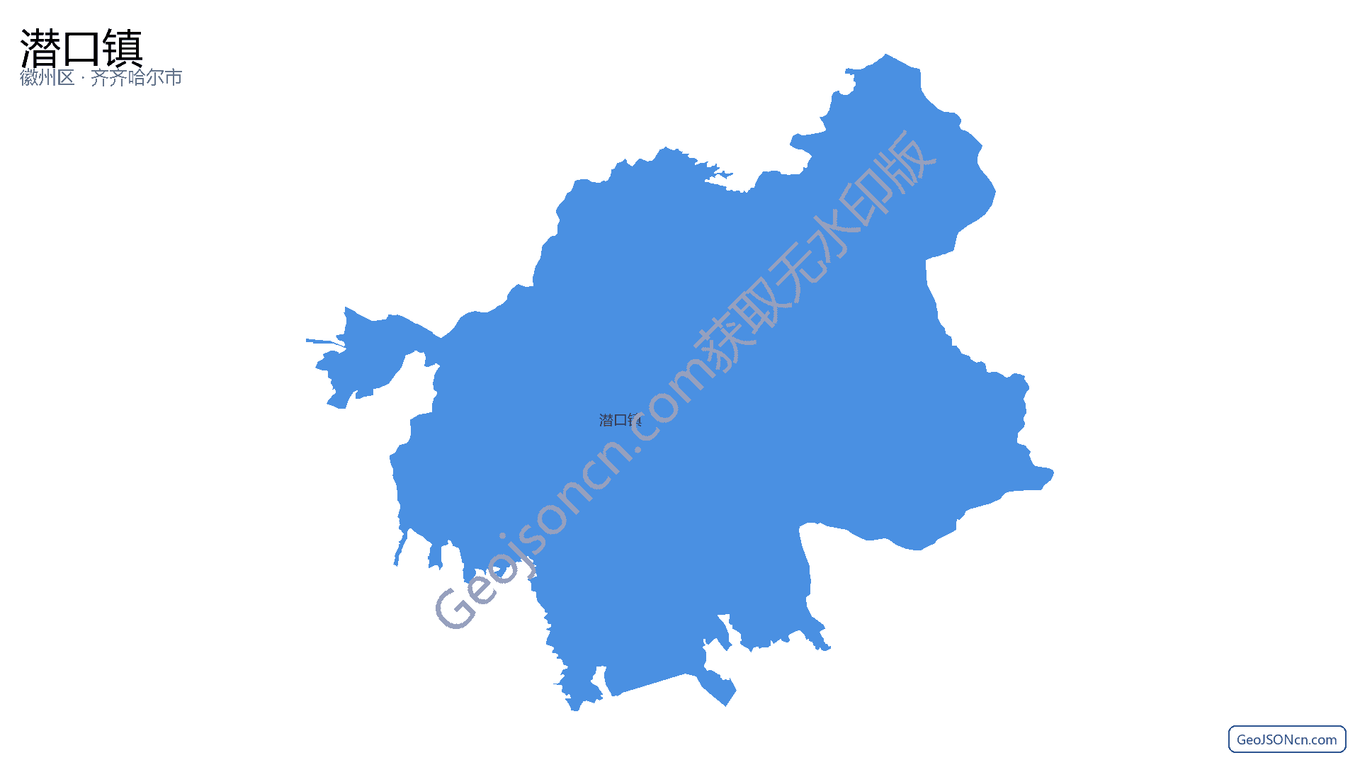 潜口镇行政区划边界地图（徽州区·黄山市）,提供GeoJSON、SHP矢量边界数据下载及高清地图大图(PNG/JPG) - GeoJSONcn.com