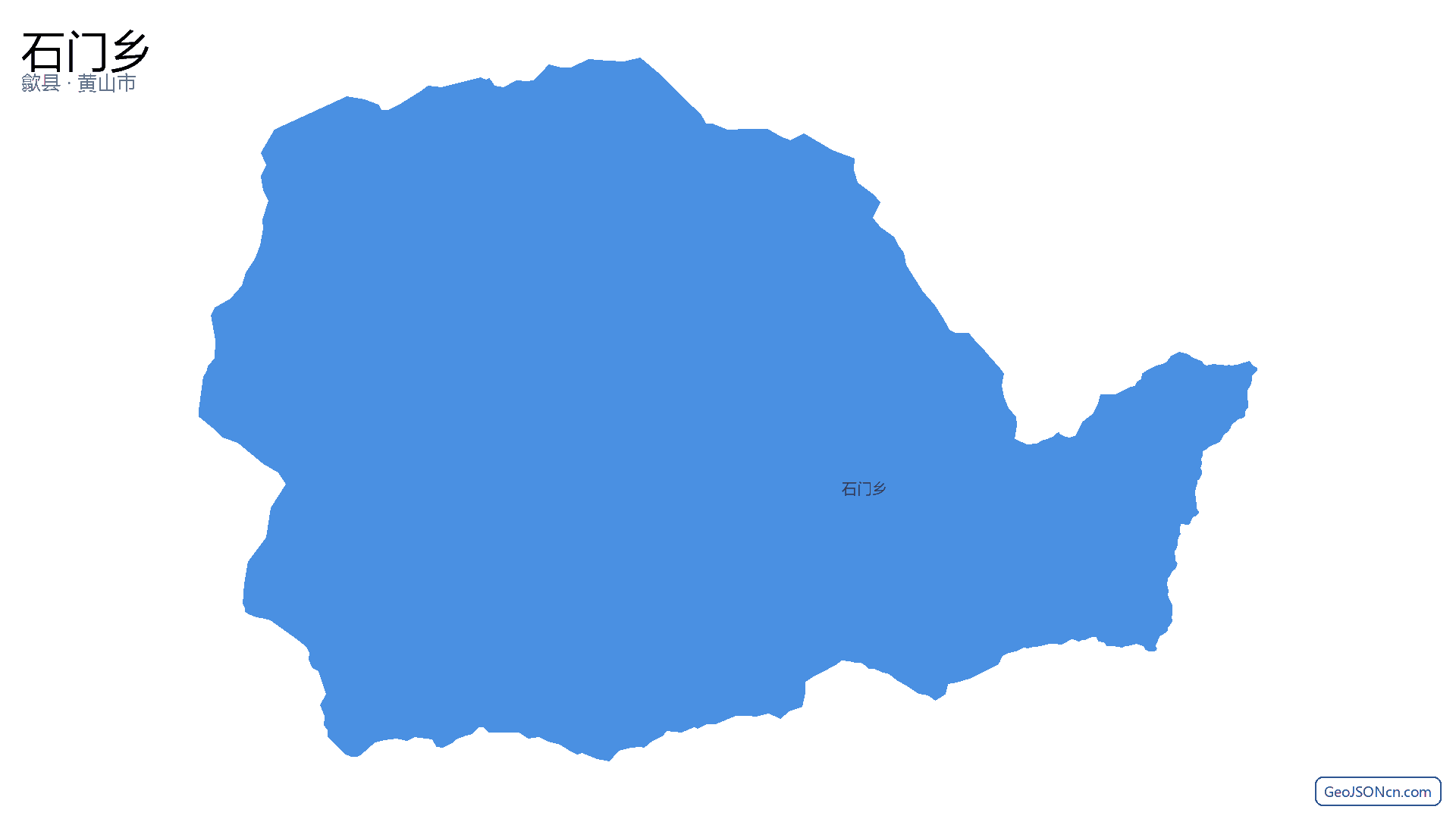 石门乡行政区划边界地图（歙县·黄山市）,提供GeoJSON、SHP矢量边界数据下载及高清地图大图(PNG/JPG) - GeoJSONcn.com