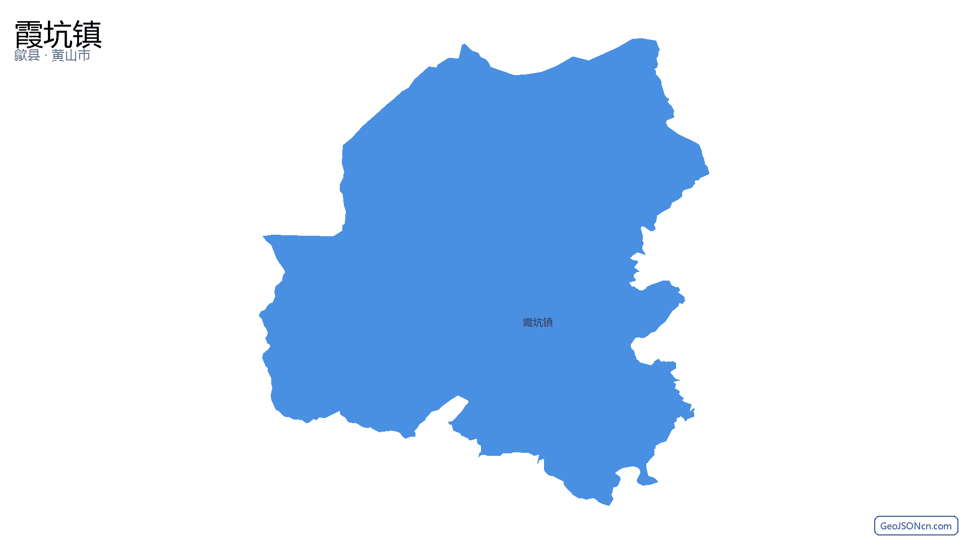 霞坑镇行政区划边界地图(歙县·黄山市),提供GeoJSON、SHP矢量边界数据下载及高清地图大图(PNG/JPG) - GeoJSONcn.com