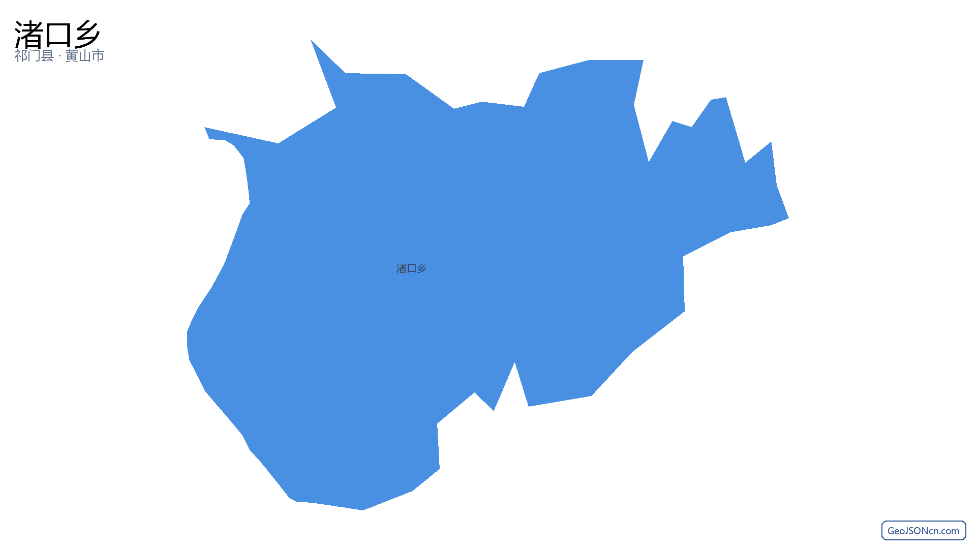 渚口乡行政区划边界地图（祁门县·黄山市）,提供GeoJSON、SHP矢量边界数据下载及高清地图大图(PNG/JPG) - GeoJSONcn.com