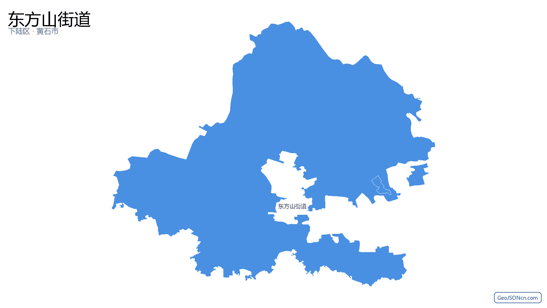 东方山街道行政区划边界地图(下陆区·黄石市),提供GeoJSON、SHP矢量边界数据下载及高清地图大图(PNG/JPG) - GeoJSONcn.com