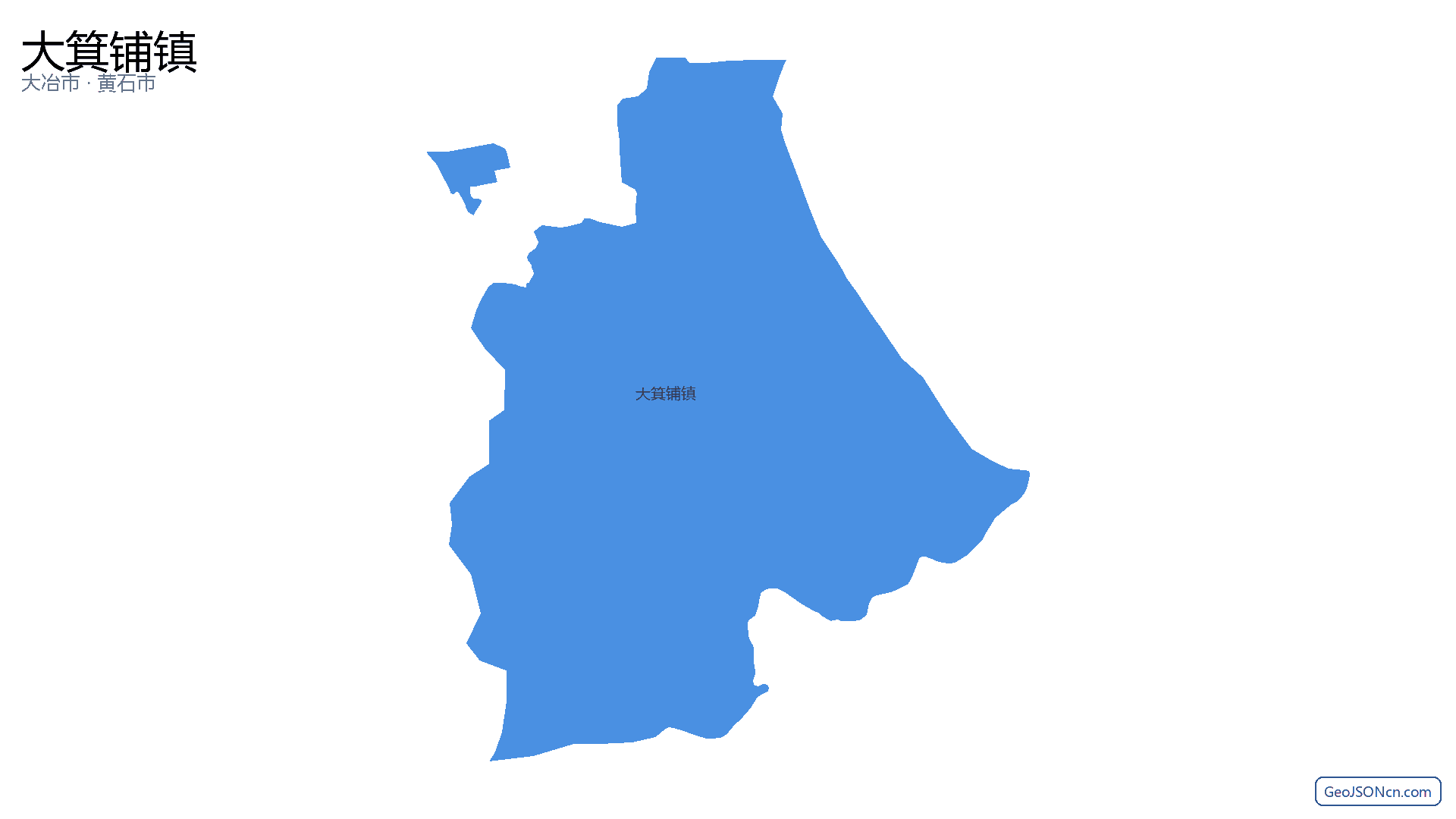 大箕铺镇行政区划边界地图（大冶市·黄石市）,提供GeoJSON、SHP矢量边界数据下载及高清地图大图(PNG/JPG) - GeoJSONcn.com