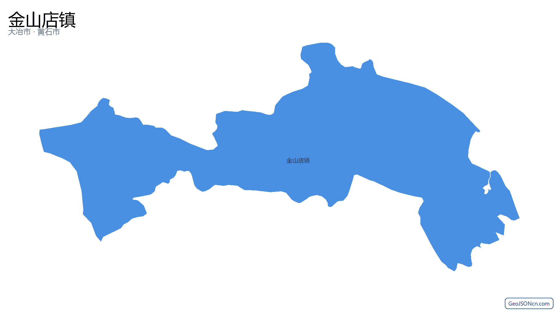 金山店镇行政区划边界地图(大冶市·黄石市),提供GeoJSON、SHP矢量边界数据下载及高清地图大图(PNG/JPG) - GeoJSONcn.com