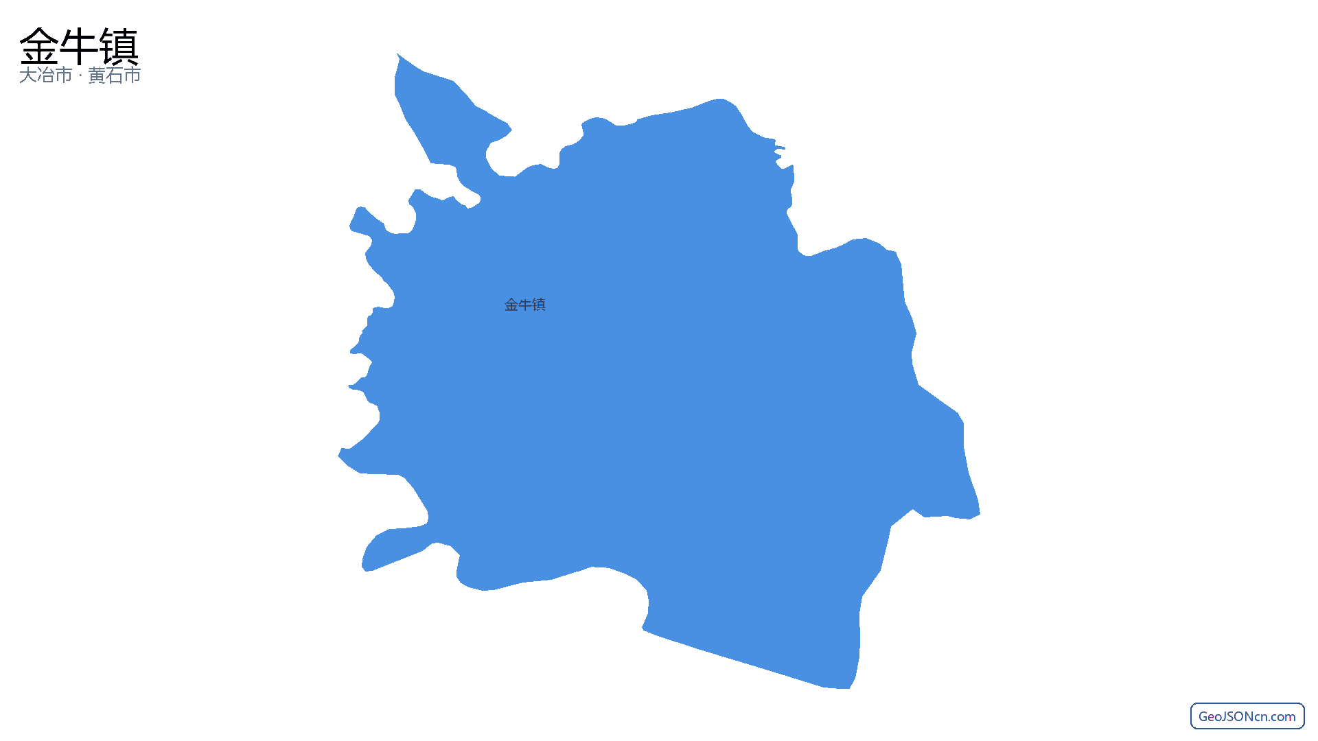 金牛镇行政区划边界地图(大冶市·黄石市),提供GeoJSON、SHP矢量边界数据下载及高清地图大图(PNG/JPG) - GeoJSONcn.com
