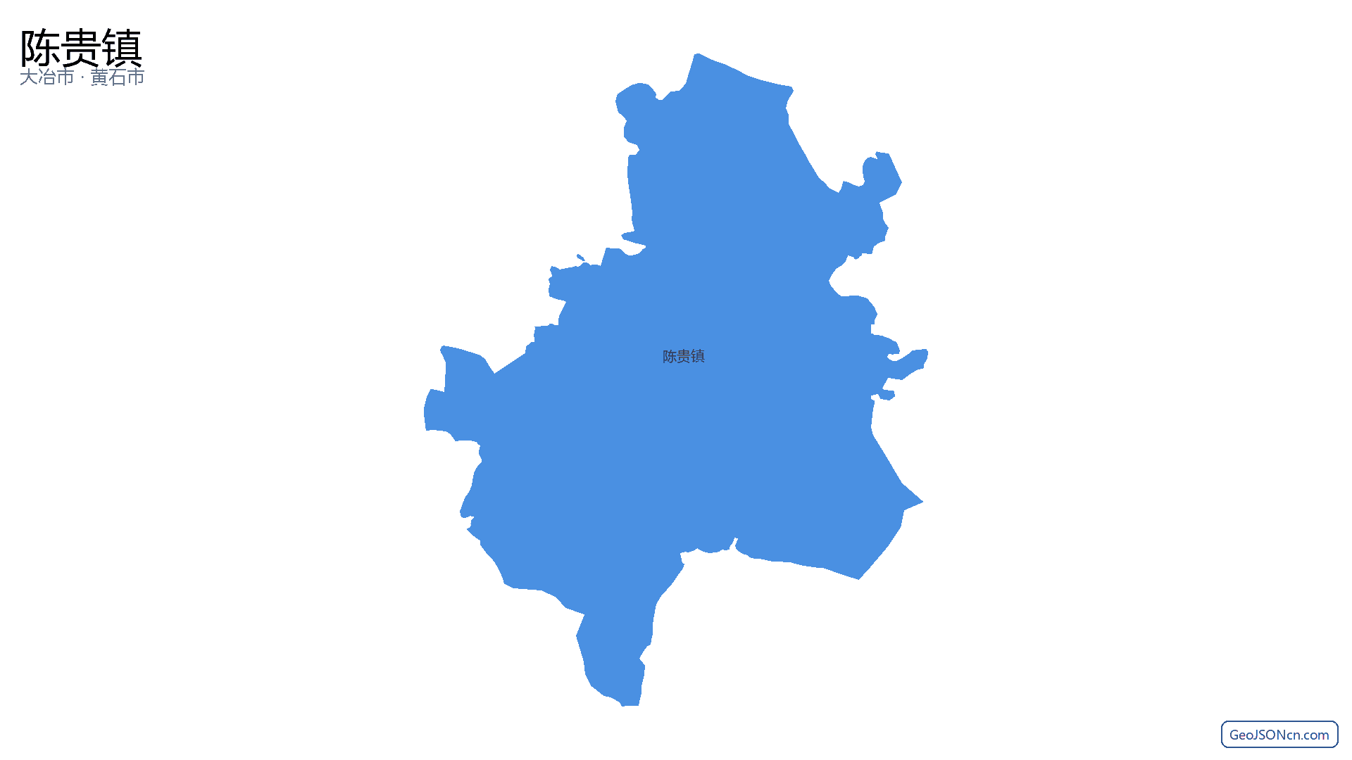 陈贵镇行政区划边界地图(大冶市·黄石市),提供GeoJSON、SHP矢量边界数据下载及高清地图大图(PNG/JPG) - GeoJSONcn.com
