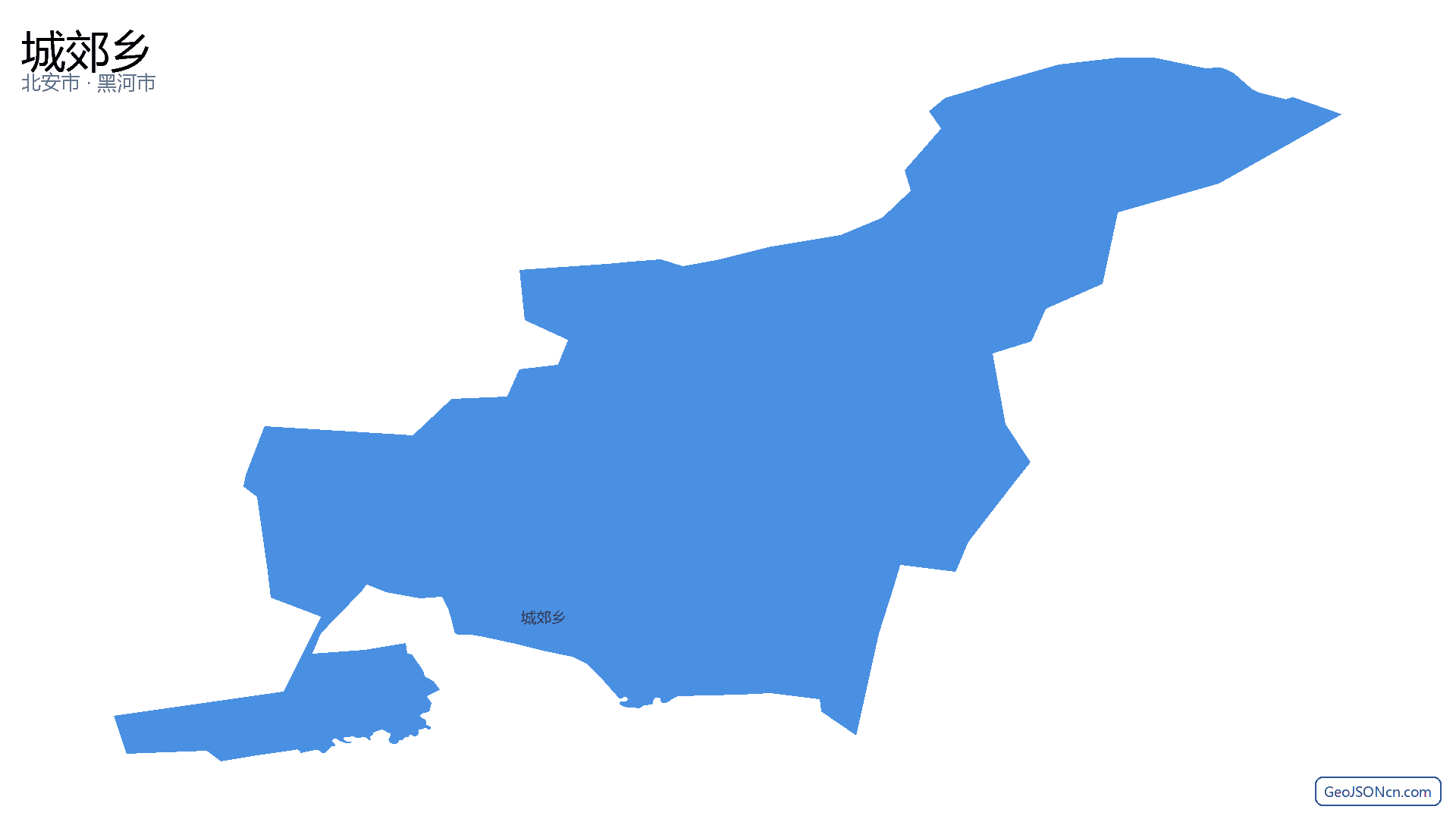 城郊乡行政区划边界地图(北安市·黑河市),提供GeoJSON、SHP矢量边界数据下载及高清地图大图(PNG/JPG) - GeoJSONcn.com
