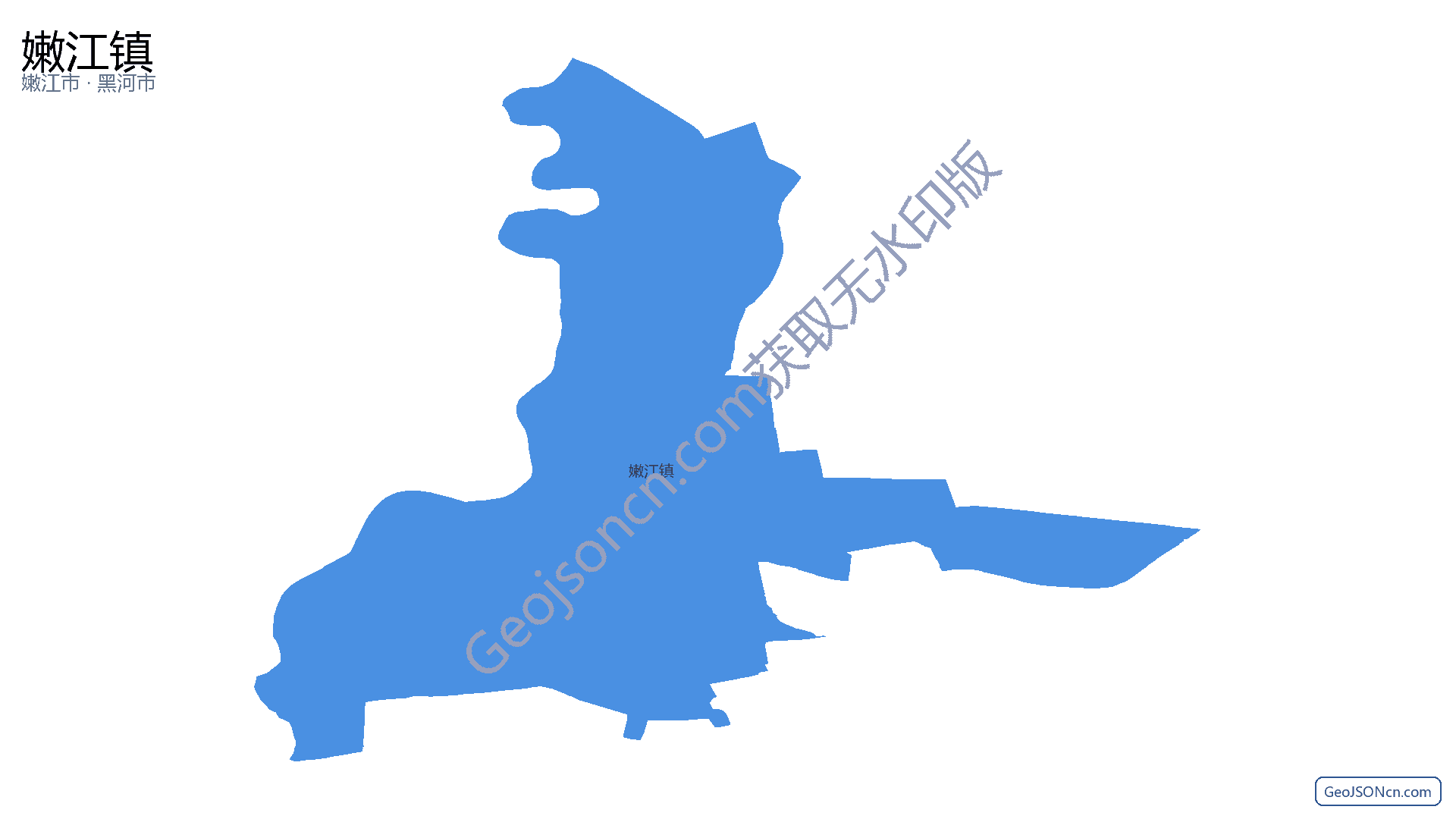 嫩江镇行政区划边界地图（嫩江市·黑河市）,提供GeoJSON、SHP矢量边界数据下载及高清地图大图(PNG/JPG) - GeoJSONcn.com
