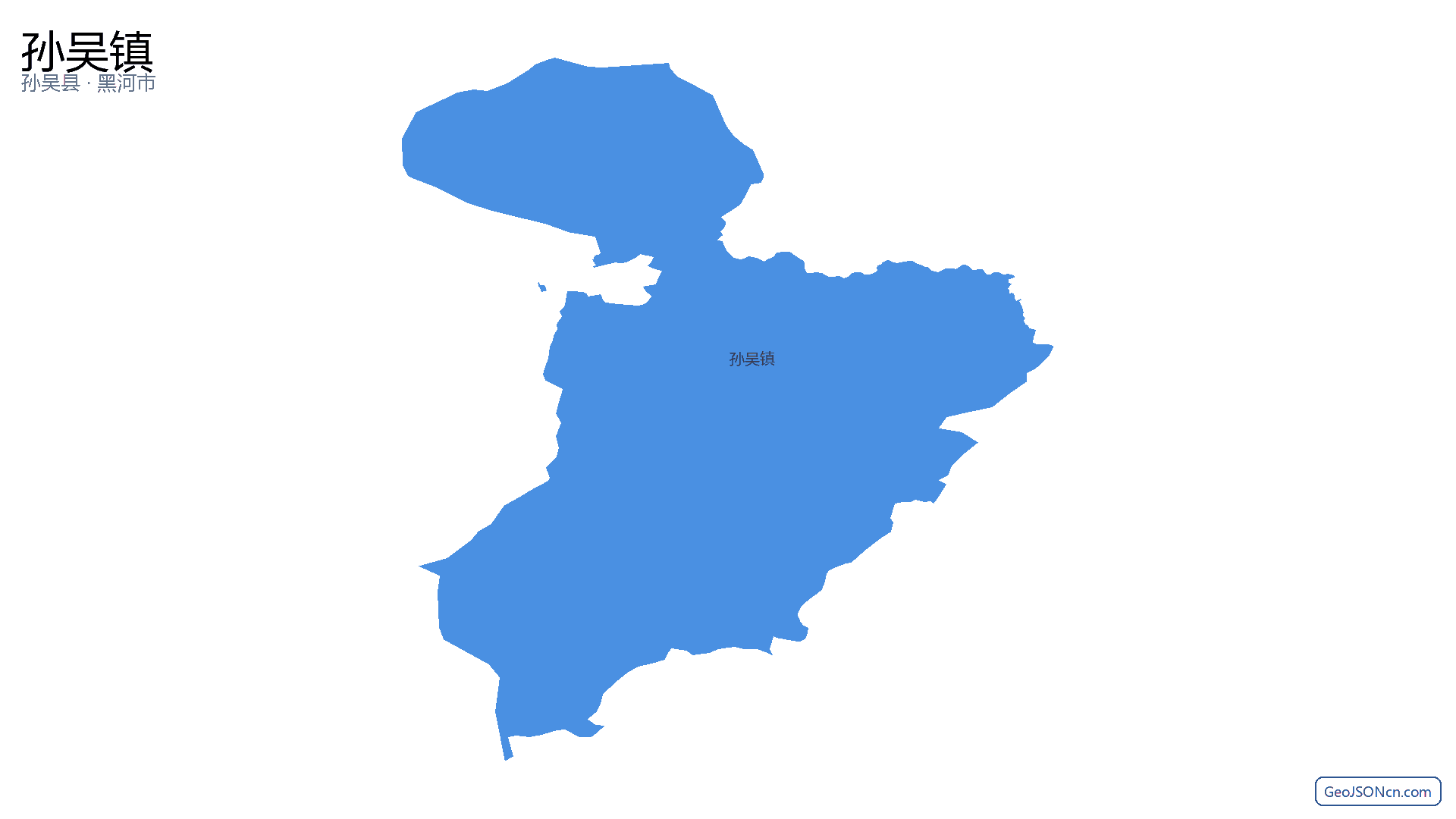 孙吴镇行政区划边界地图(孙吴县·黑河市),提供GeoJSON、SHP矢量边界数据下载及高清地图大图(PNG/JPG) - GeoJSONcn.com