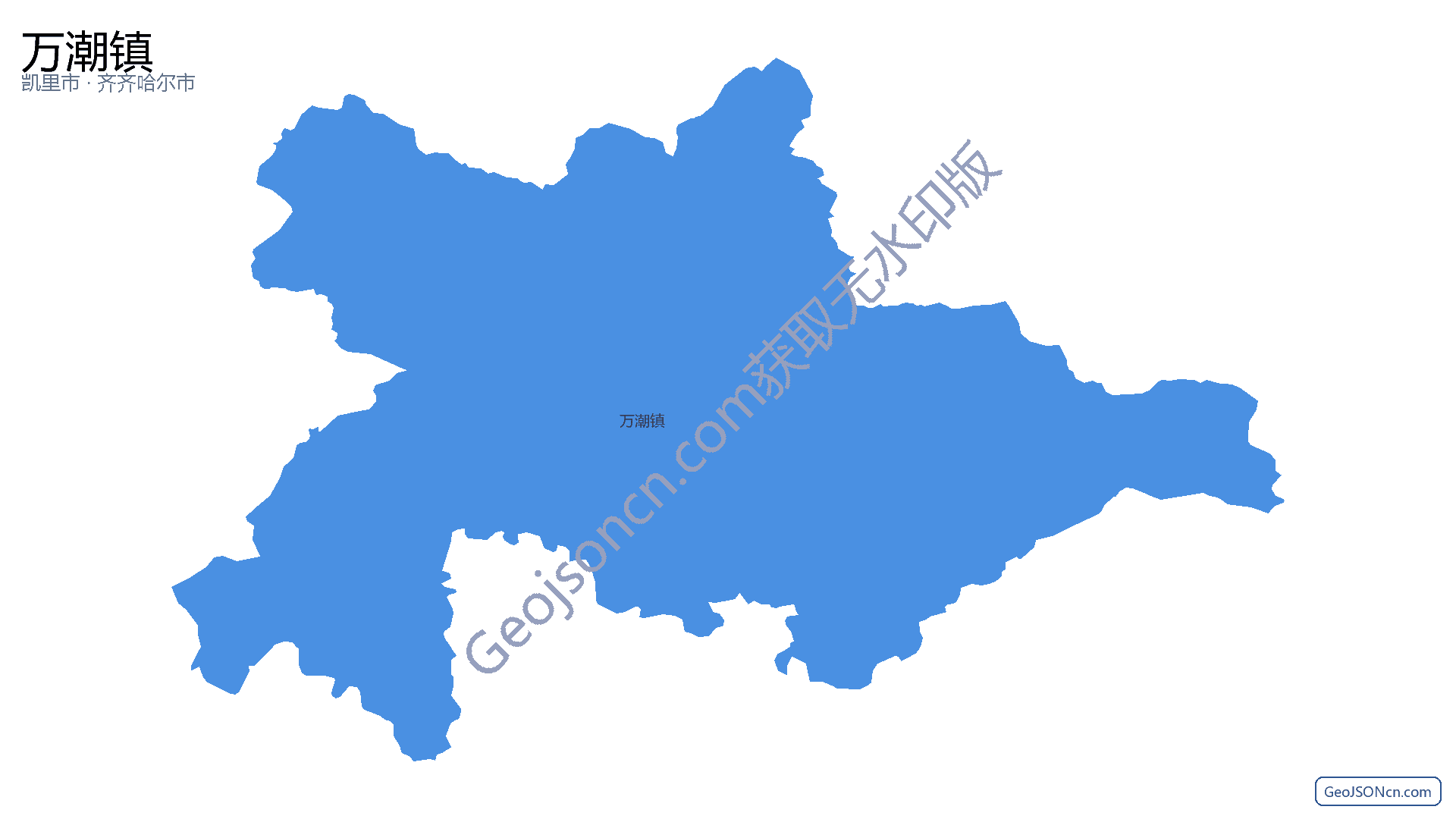 万潮镇行政区划边界地图（凯里市·黔东南苗族侗族自治州）,提供GeoJSON、SHP矢量边界数据下载及高清地图大图(PNG/JPG) - GeoJSONcn.com