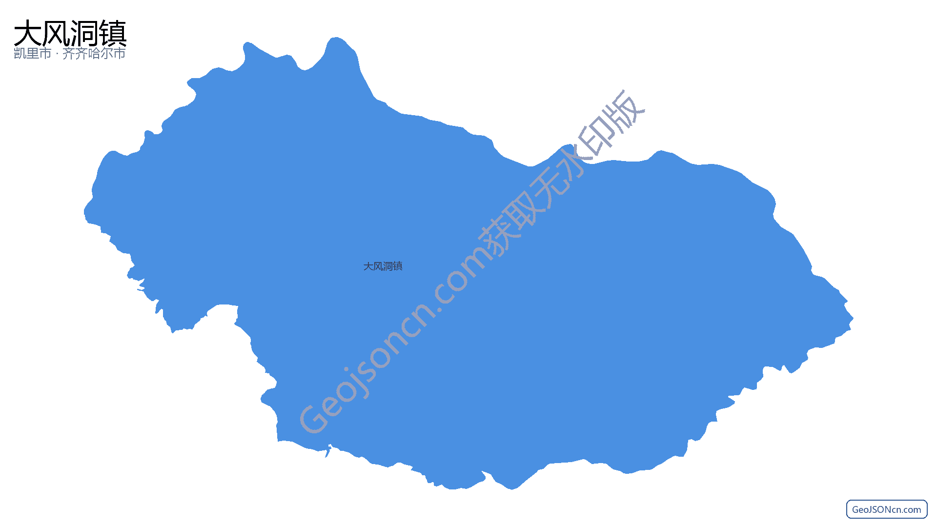 大风洞镇行政区划边界地图（凯里市·黔东南苗族侗族自治州）,提供GeoJSON、SHP矢量边界数据下载及高清地图大图(PNG/JPG) - GeoJSONcn.com