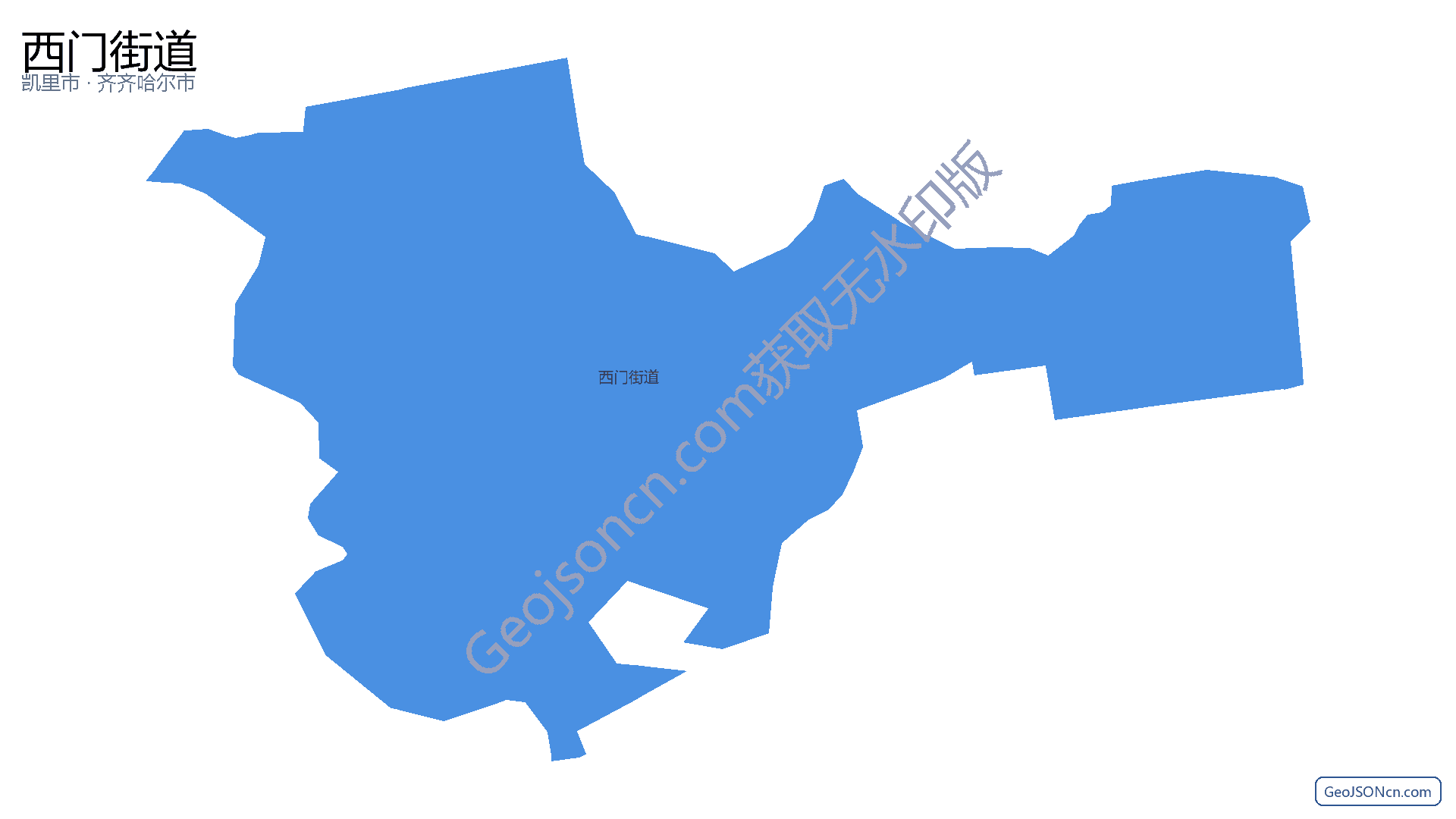 西门街道行政区划边界地图（凯里市·黔东南苗族侗族自治州）,提供GeoJSON、SHP矢量边界数据下载及高清地图大图(PNG/JPG) - GeoJSONcn.com