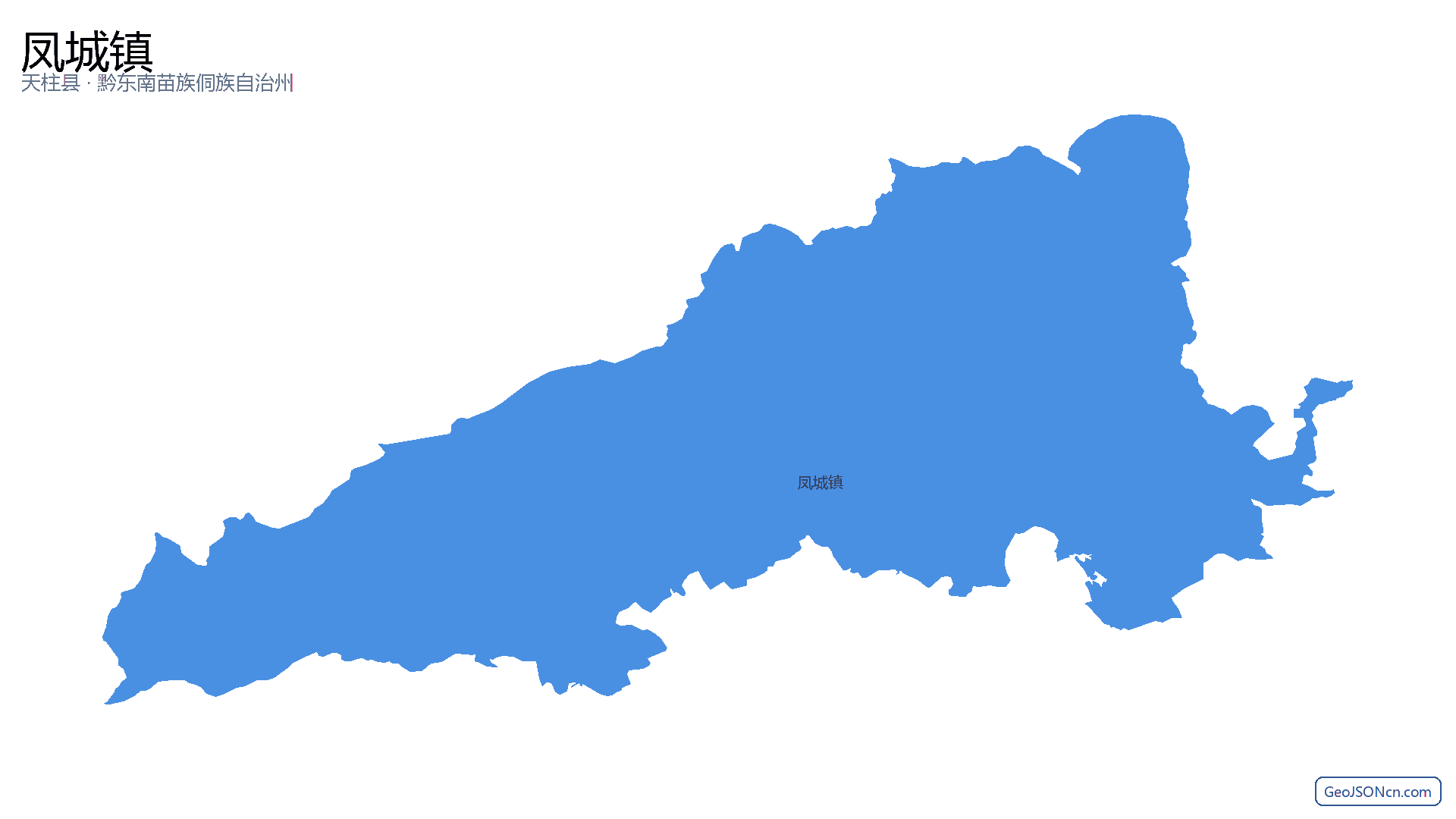 凤城镇行政区划边界地图（天柱县·黔东南苗族侗族自治州）,提供GeoJSON、SHP矢量边界数据下载及高清地图大图(PNG/JPG) - GeoJSONcn.com