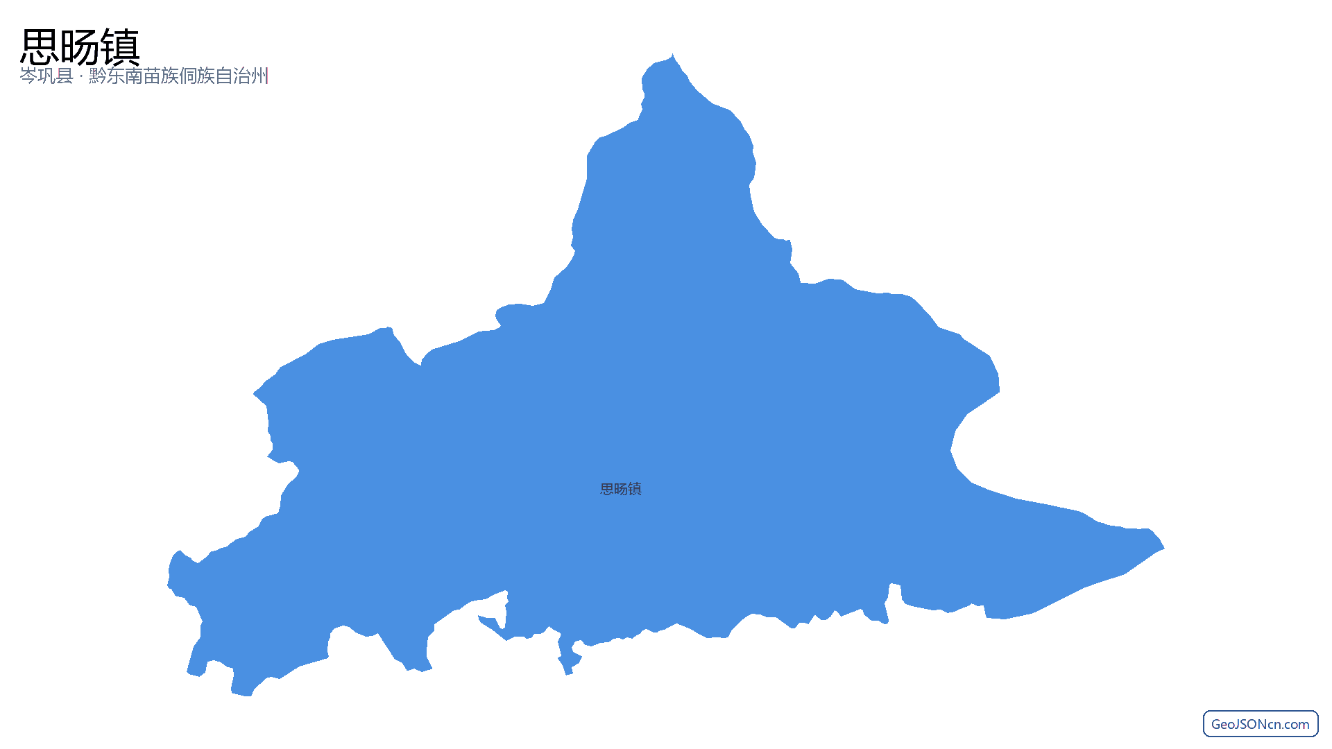 思旸镇行政区划边界地图（岑巩县·黔东南苗族侗族自治州）,提供GeoJSON、SHP矢量边界数据下载及高清地图大图(PNG/JPG) - GeoJSONcn.com