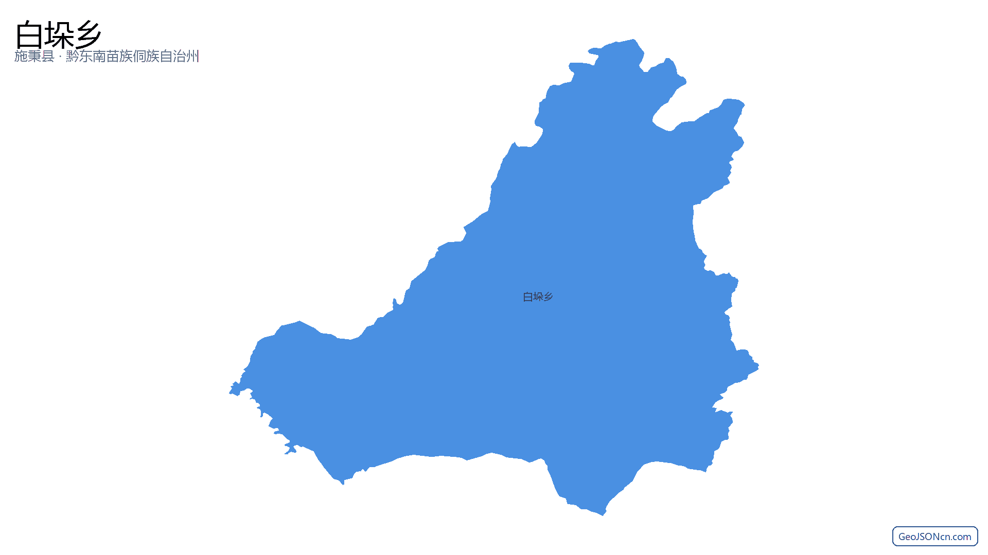 白垛乡行政区划边界地图（施秉县·黔东南苗族侗族自治州）,提供GeoJSON、SHP矢量边界数据下载及高清地图大图(PNG/JPG) - GeoJSONcn.com