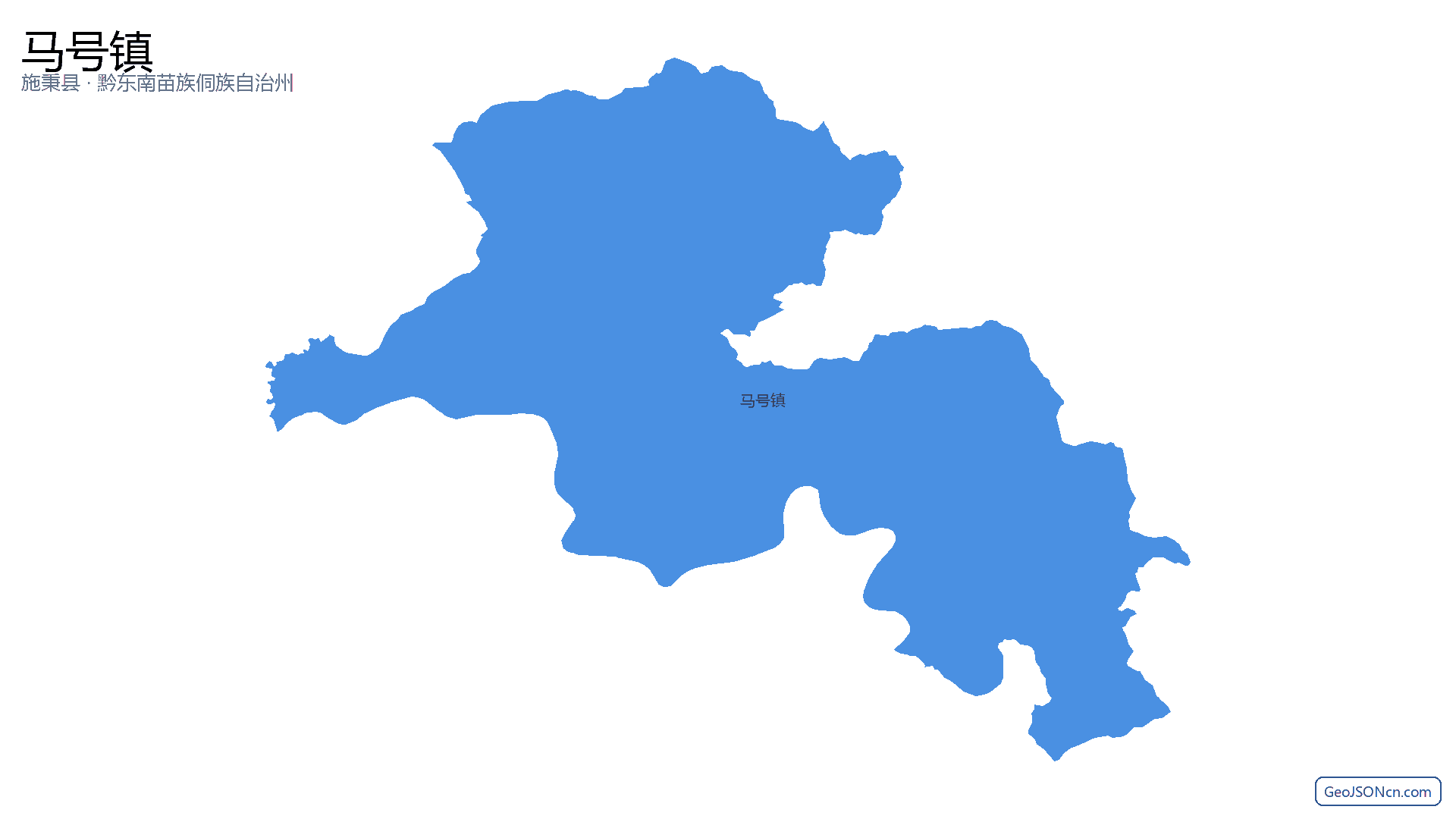 马号镇行政区划边界地图(施秉县·黔东南苗族侗族自治州),提供GeoJSON、SHP矢量边界数据下载及高清地图大图(PNG/JPG) - GeoJSONcn.com
