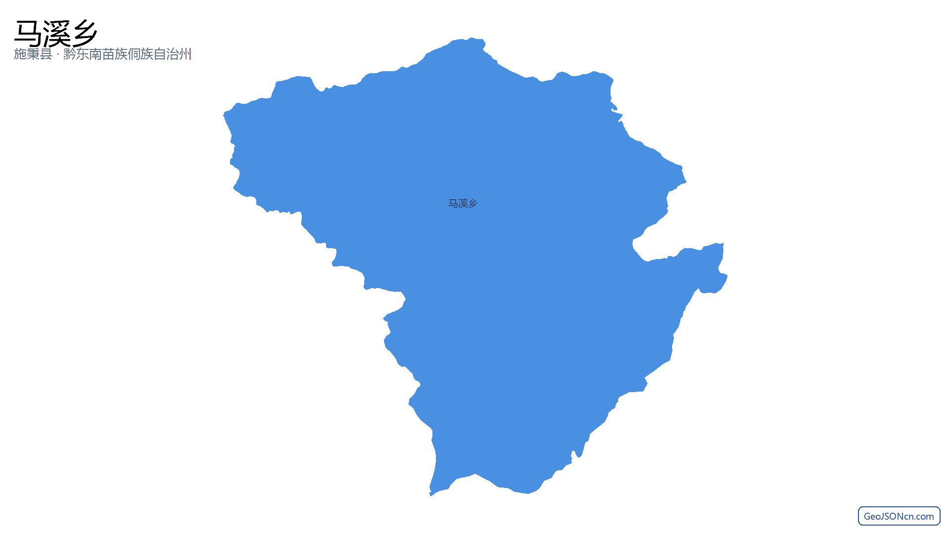 马溪乡行政区划边界地图（施秉县·黔东南苗族侗族自治州）,提供GeoJSON、SHP矢量边界数据下载及高清地图大图(PNG/JPG) - GeoJSONcn.com